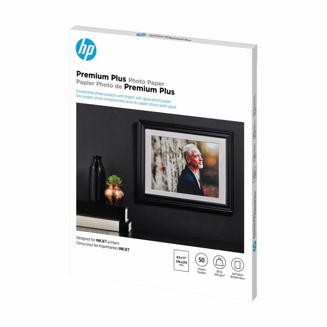 Photo Paper: Gloss/Satin, 8 1/2 in, 11 in, 11.5 mil, Sheets, White, 50 Sheets