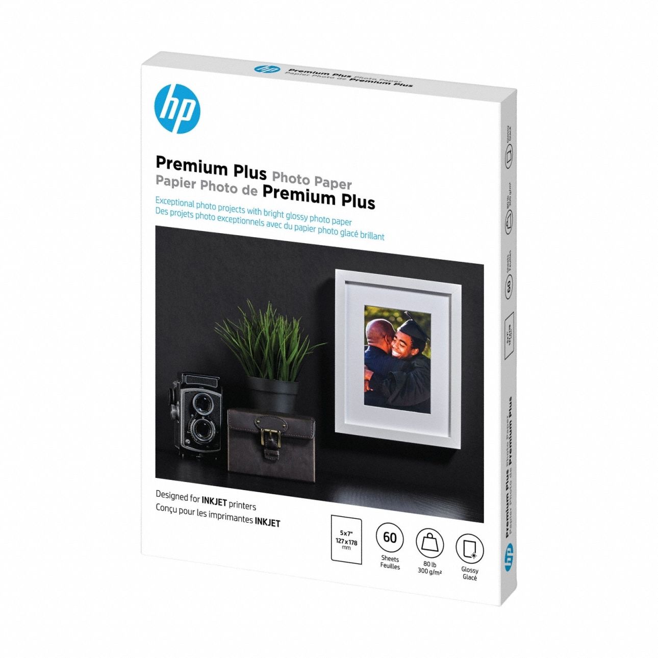 Photo Paper: Gloss, 5 in, 7 in, 11.5 mil, Sheets, White, 60 Sheets