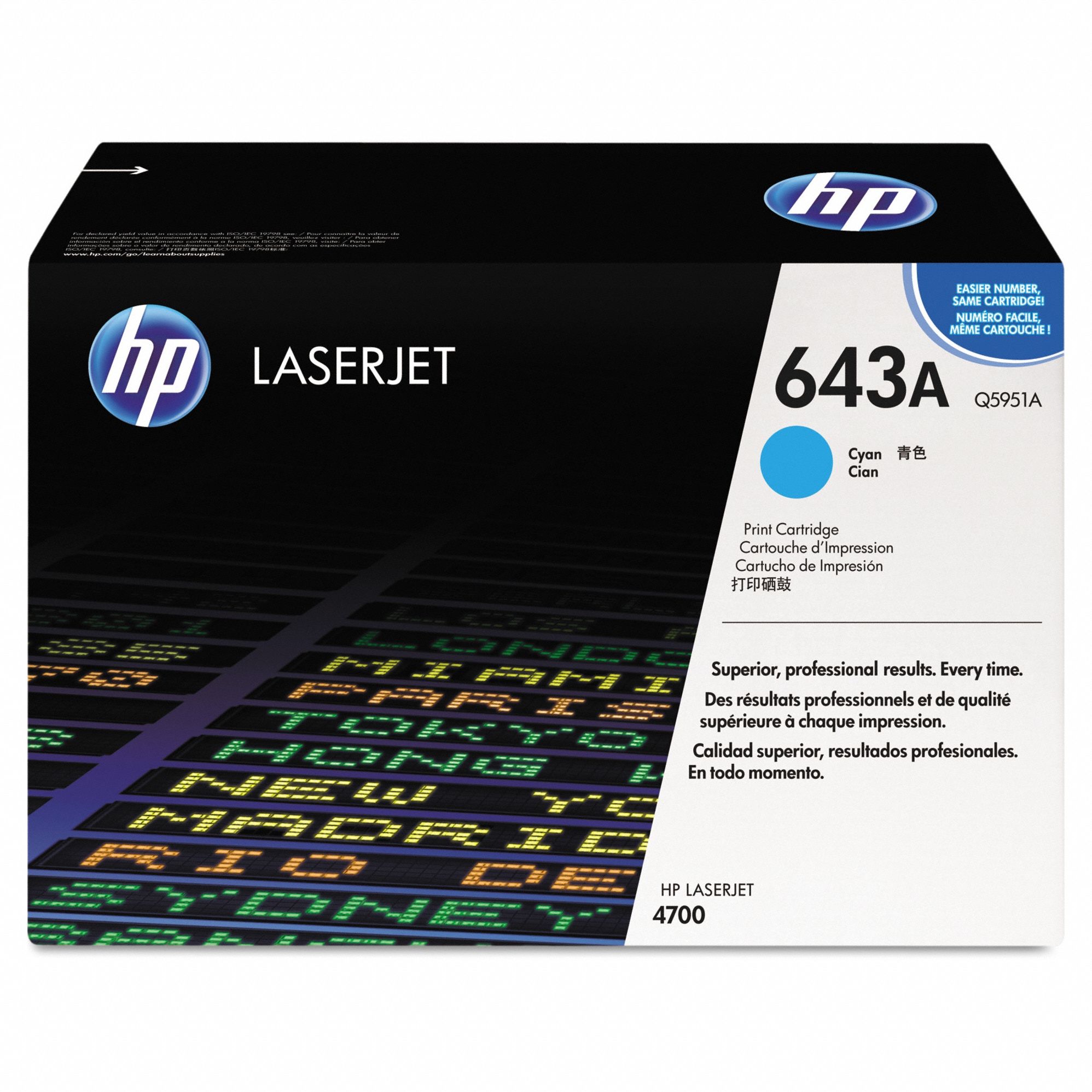 Toner Cartridge: 643A, Cyan, Cyan