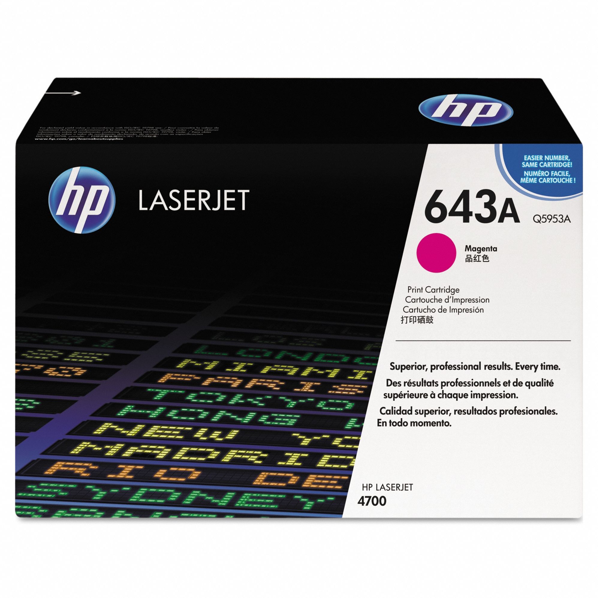 Toner Cartridge: 643A, Magenta, Magenta