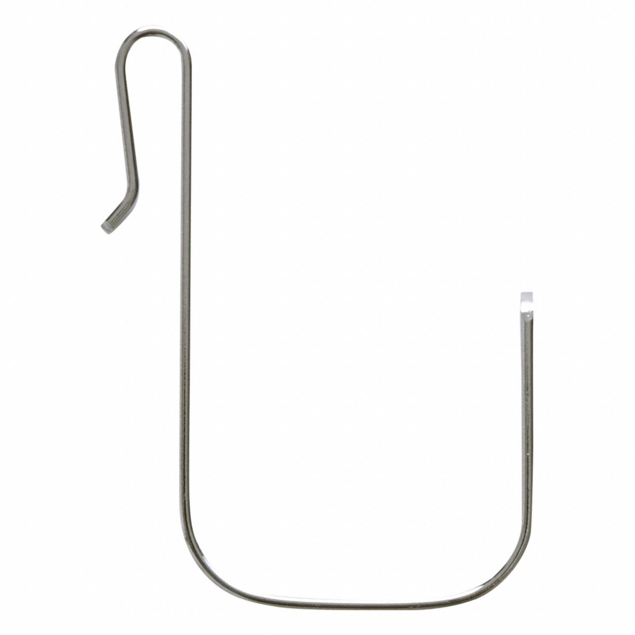 Hook: 7/16 in W x 3 7/16 in H, Steel, Chrome, Silver, Super Erecta Shelving