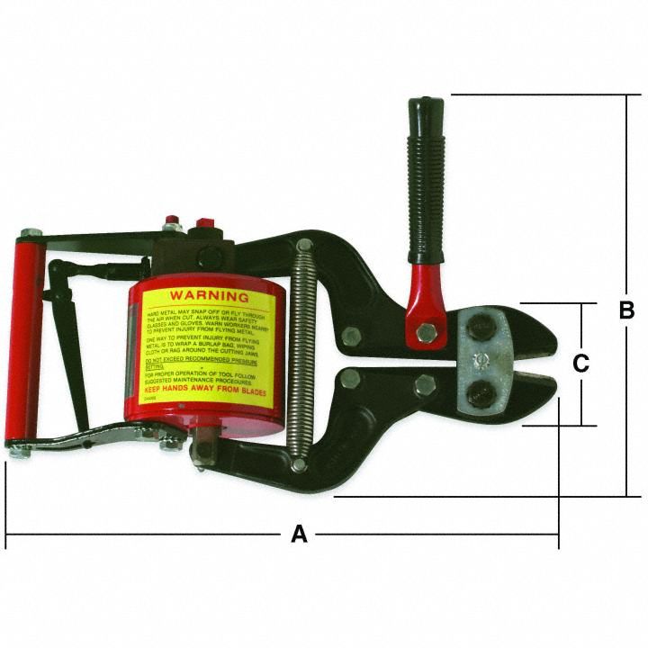 CRESCENT H.K. PORTER Pneumatic Wire Cutter: 0.375 in Capacity (Steel), 1/4 NPT Female (MPN 9190C). Key specifications — attr75531: 1/4 NPT Female; attr75523: CRESCENT H.K. PORTER.
