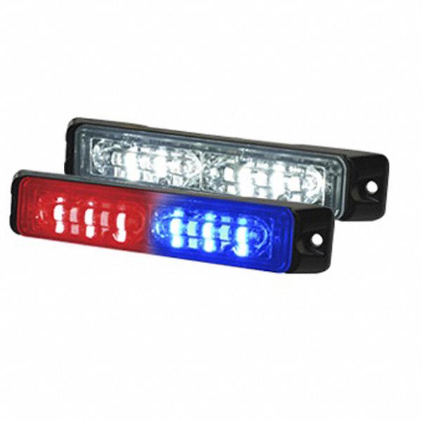 DUAL-COLOUR LIGHT HEAD WITH BASE, 10-30VDC, 12 LED, RED/BLUE WITH WHITE, 5.13 X 0.97 X 0.71 IN
