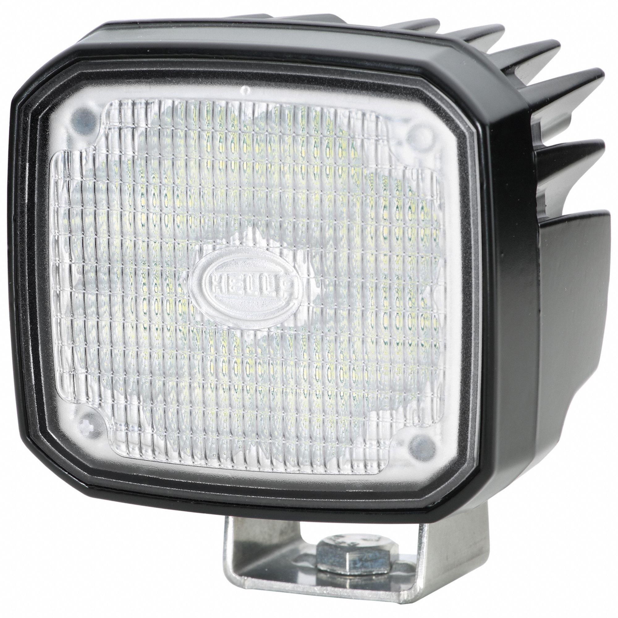 LED WORK LIGHT, EXT, 9 TO 33 V DC, BLK/CLEAR, 3 19/64 X 4 1/2 X 5 7/64 IN, AL/PC