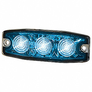 MINI LED LIGHT HEAD, MST3, SELF ADHESIVE BACKING, 3 LED, BLUE, 3.45 X 0.26 IN
