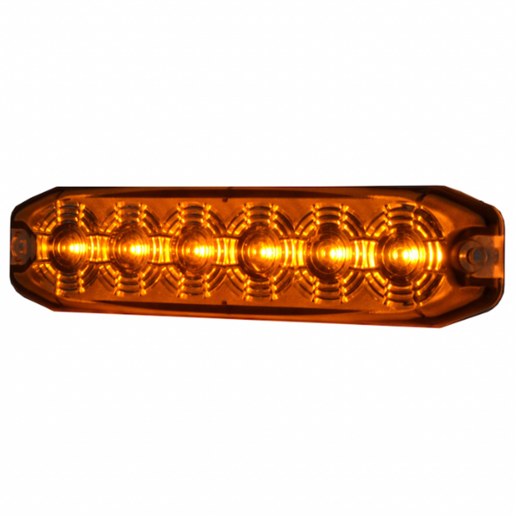 PERIMETER LIGHT, LED, 21 PATTERNS, 10-14 VDC, AMBER, 1-7/64 X 5-7/64 X 19/64 IN, PLASTIC