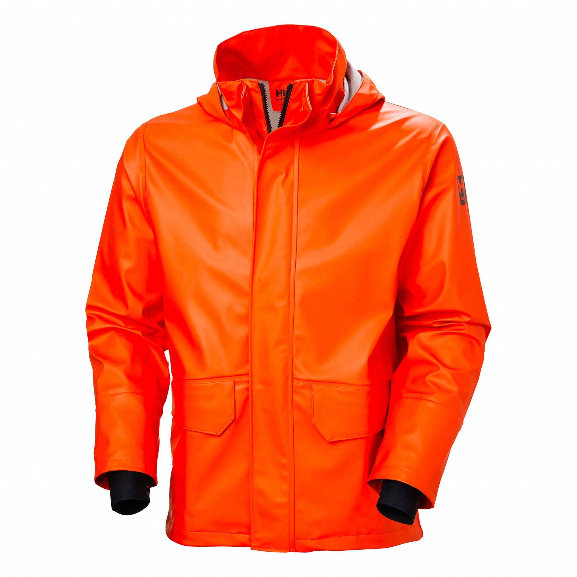 WATERPROOF RAIN JACKET,PU,ORANGE,XS