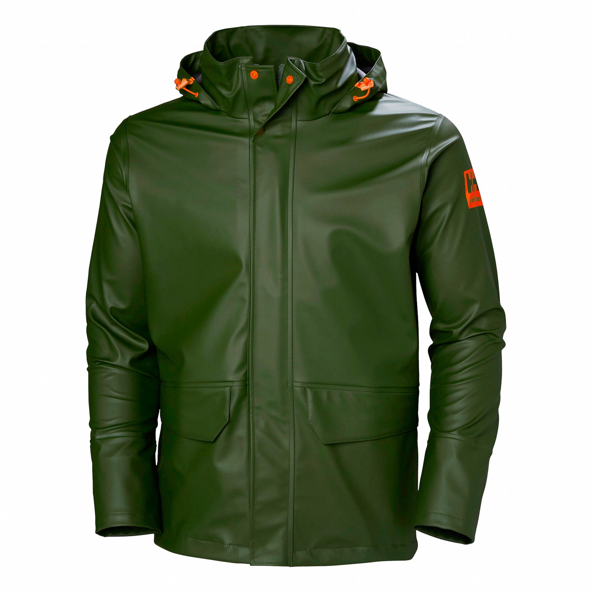 WATERPROOF RAIN JACKET,PU,GREEN,2XL