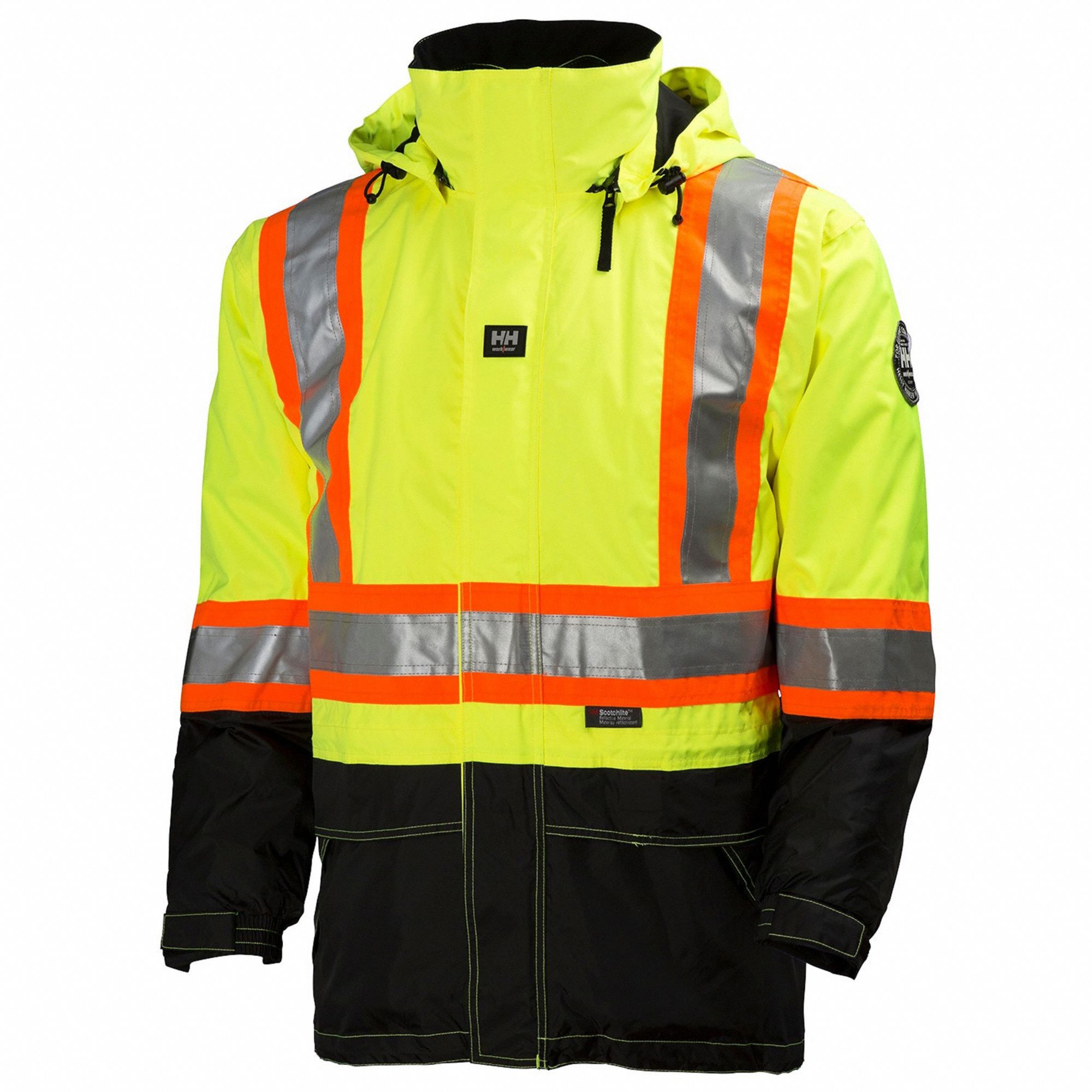 HI VIS JACKET 3 IN 1 MENS BLACK YELLOW 36 IN CHEST POLYESTER NYLON SMALL