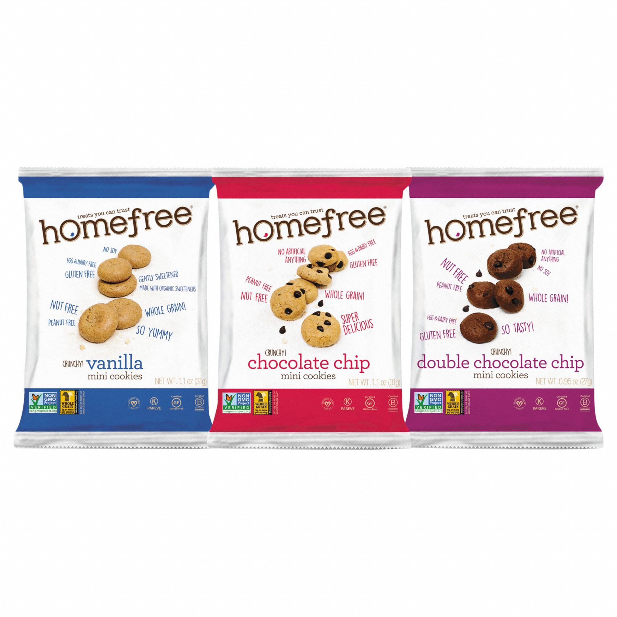 Cookies: Chocolate Chip/Double Chocolate Chip/Vanilla, 1.1 oz_0.95 oz Item Size