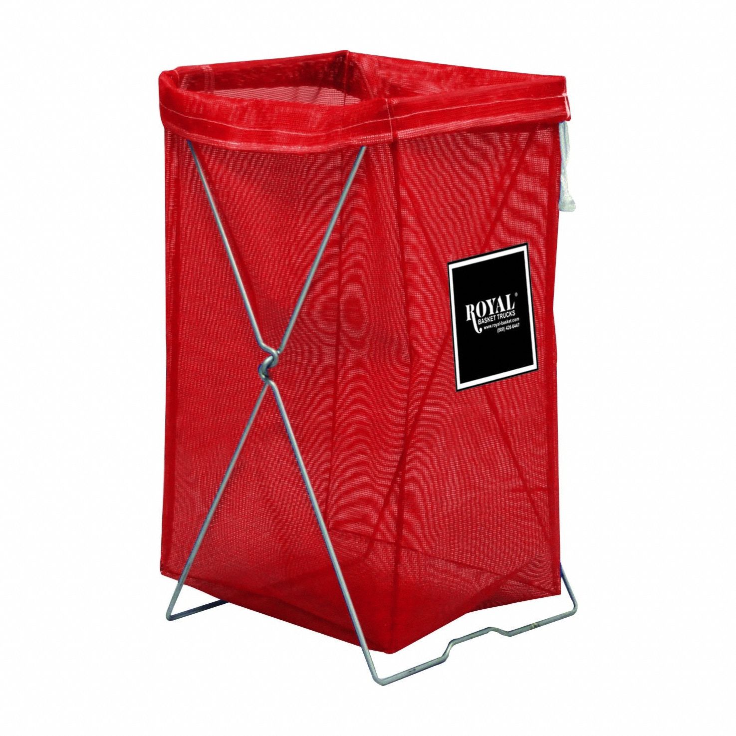 Hamper: Mesh Liner, Red, 4.2 cu ft Total Volume, 100 lb Wt Capacity, All-Purpose