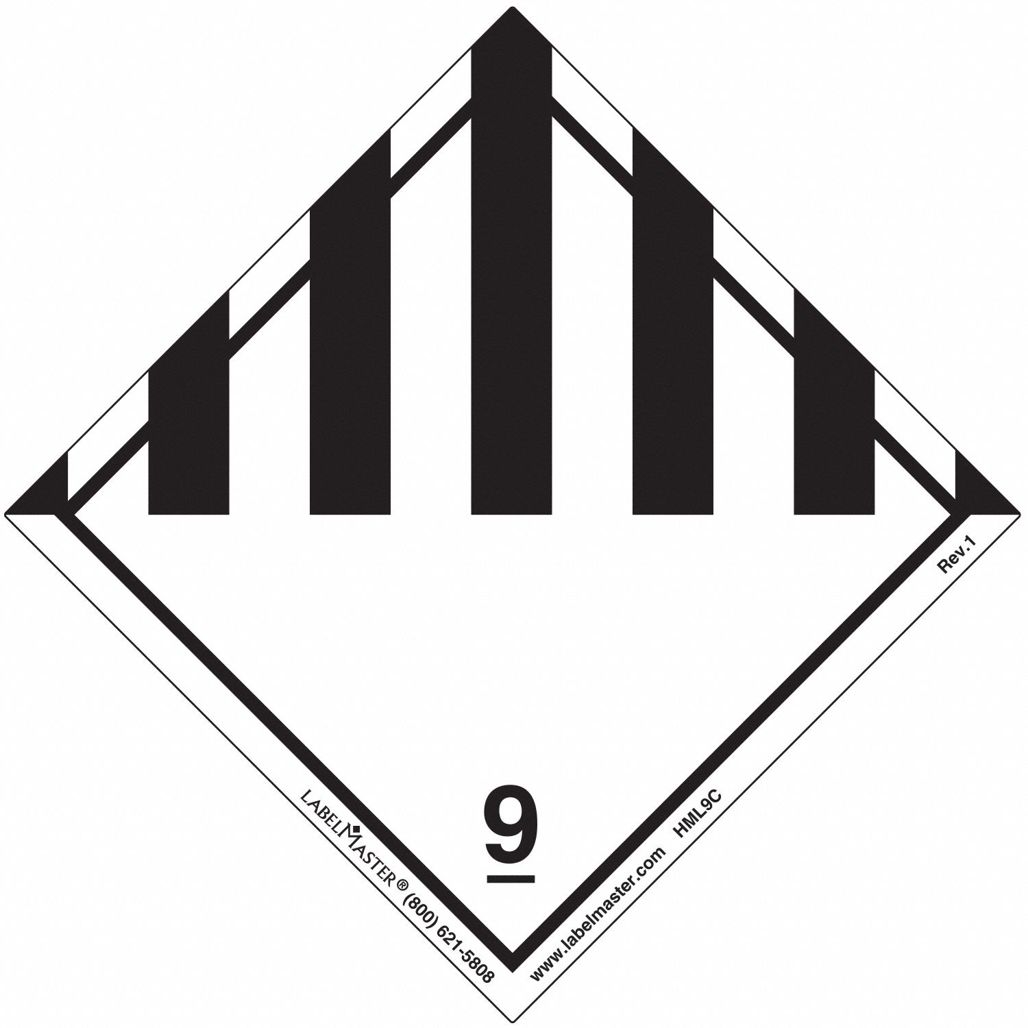 Miscellaneous Dangerous Goods Placard: Dangerous, 3 15/16 in x 4 in, 100 Labels, 500 PK