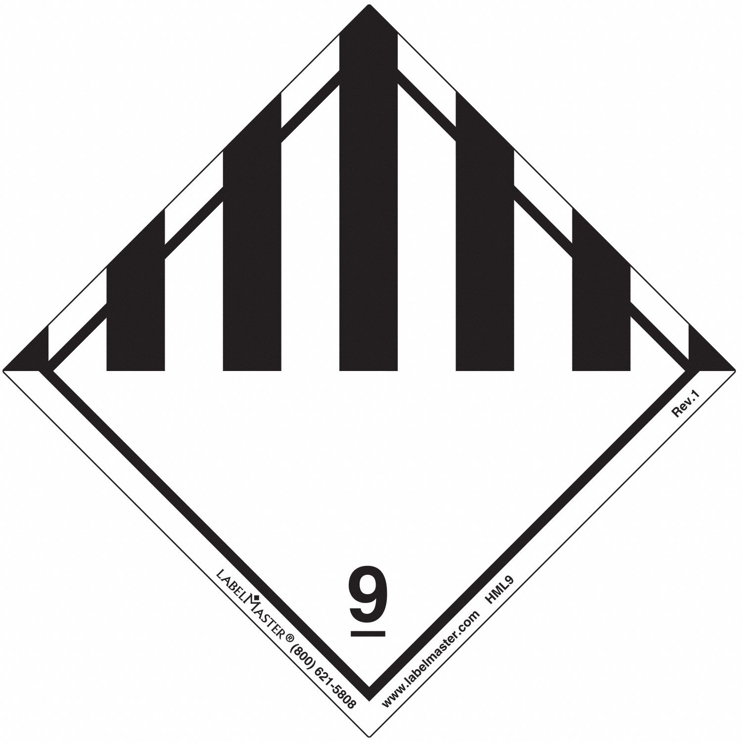 Miscellaneous Dangerous Goods Placard: Dangerous, 3 15/16 in x 4 in, 500 Labels, 500 PK