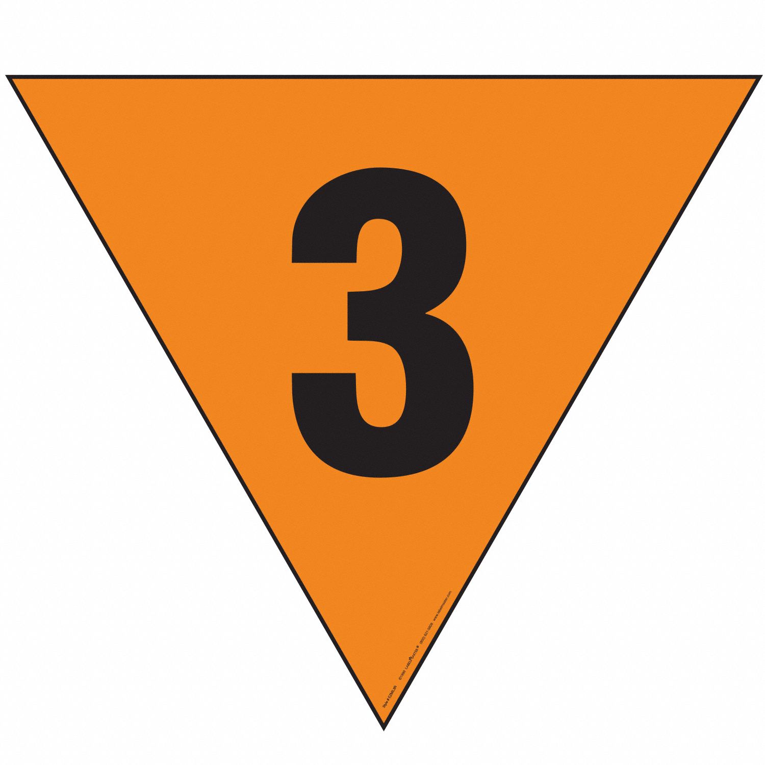 Fire Division Symbol Placard: 3, 12 in, 12 in Label Wd, Magnetic Vinyl, Placard