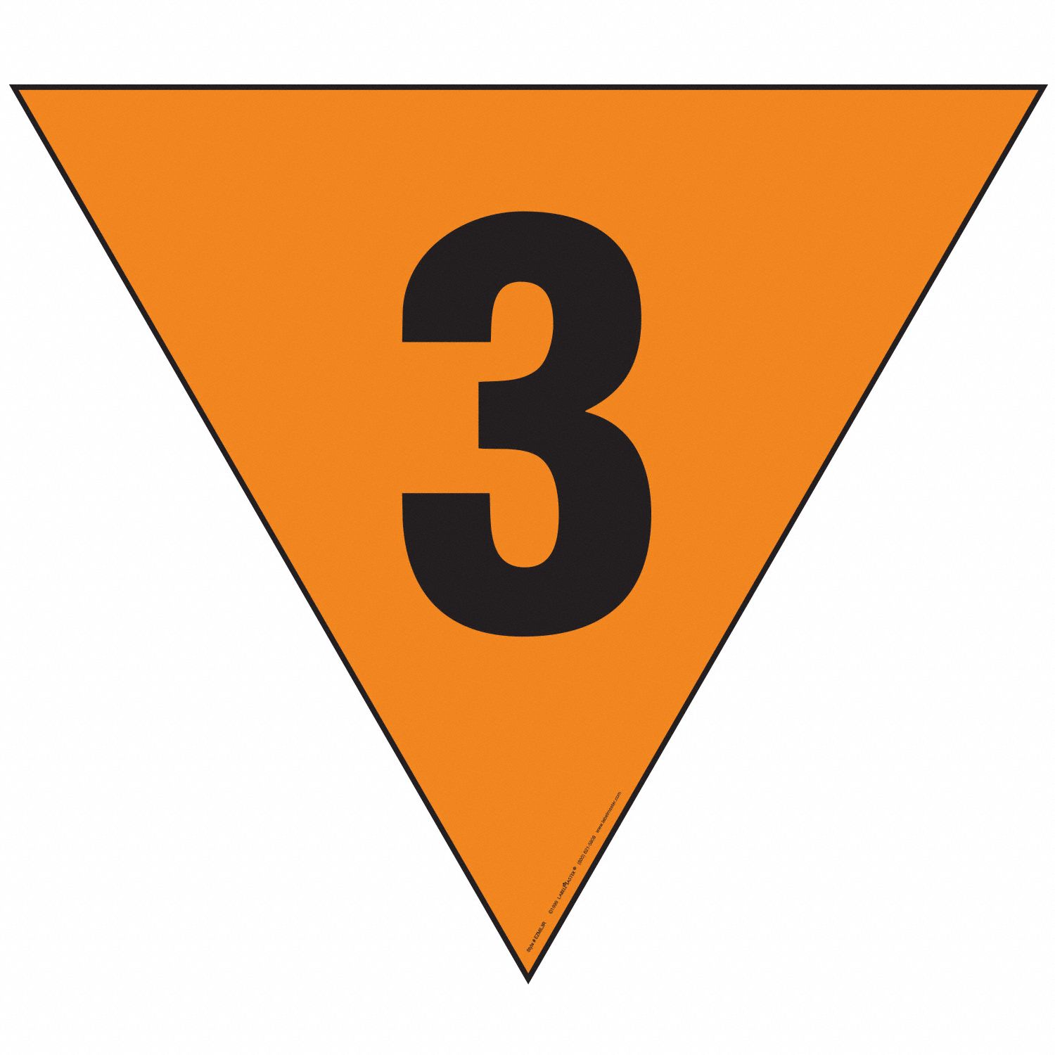 Fire Division Symbol Placard: 3, 12 in, 12 in Label Wd, Plastic-Lite, Placard