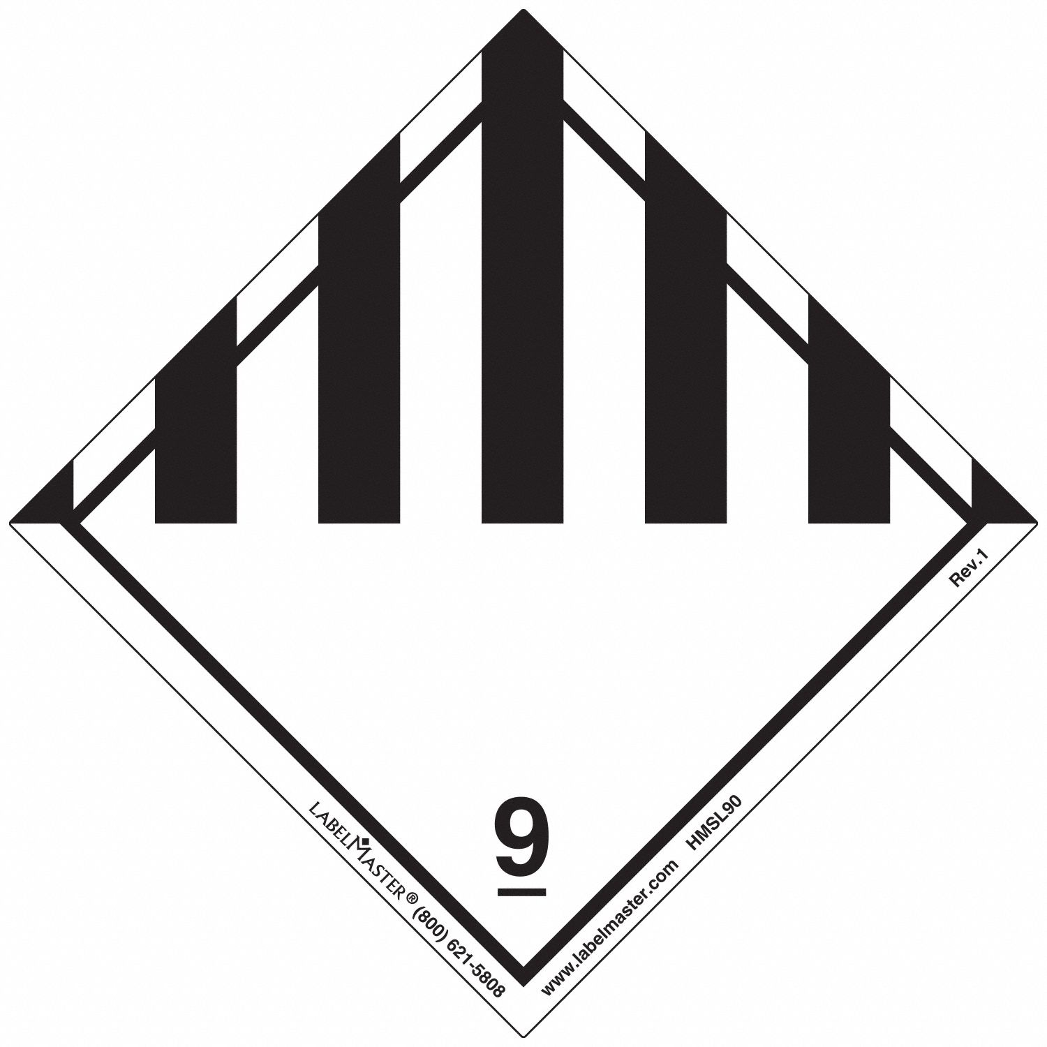 Miscellaneous Dangerous Goods Placard: Dangerous, 3 15/16 in x 4 in, PVC, Label, 500 PK