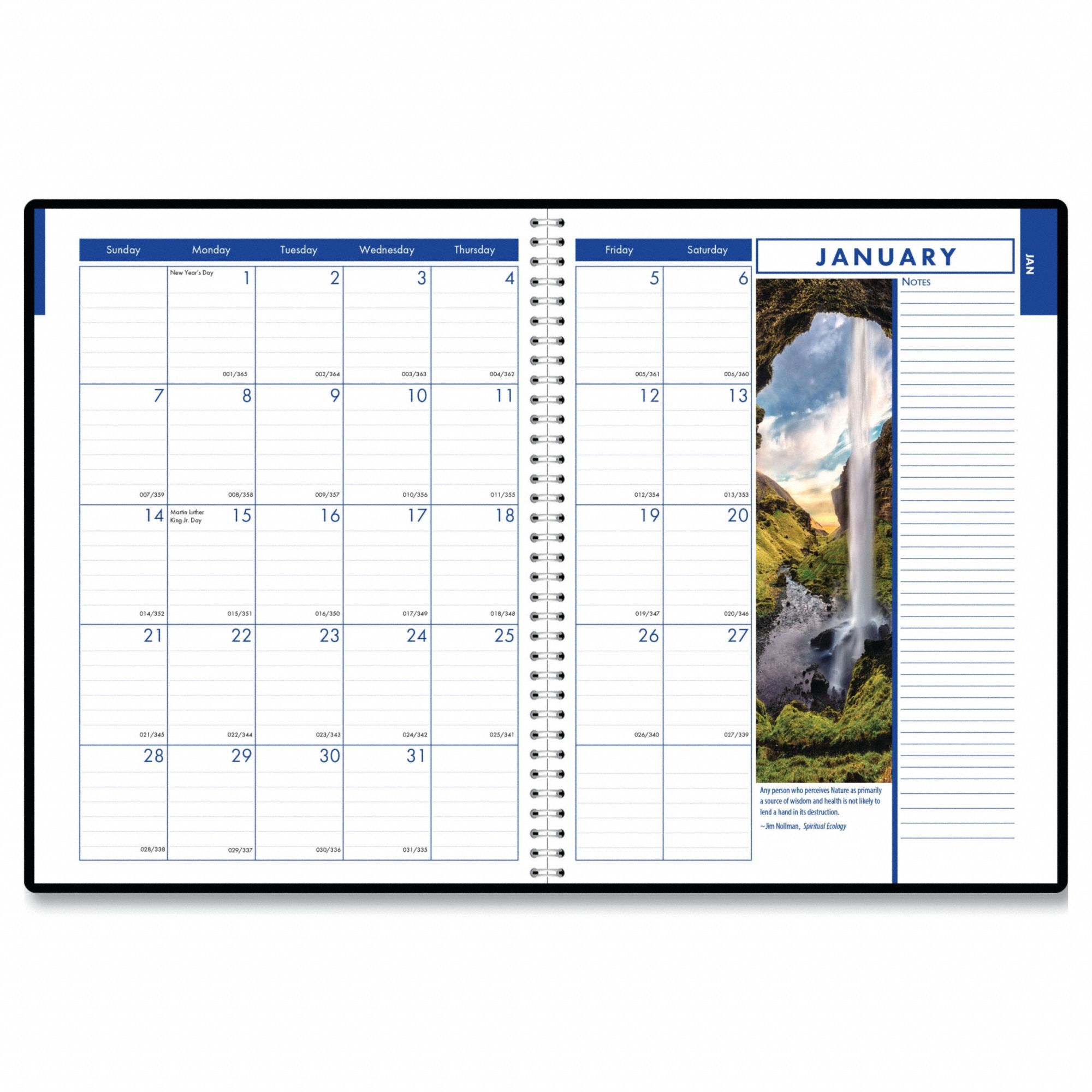 Planner: 12-Month (Jan-Dec) Format, 11 in Sheet Ht, 8 1/2 in Sheet Wd