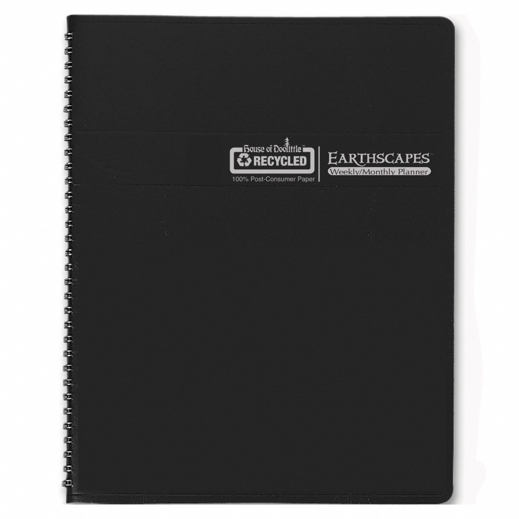 Planner: 12-Month (Jan-Dec) Format, 10 in Sheet Ht, 7 in Sheet Wd, Black Cover