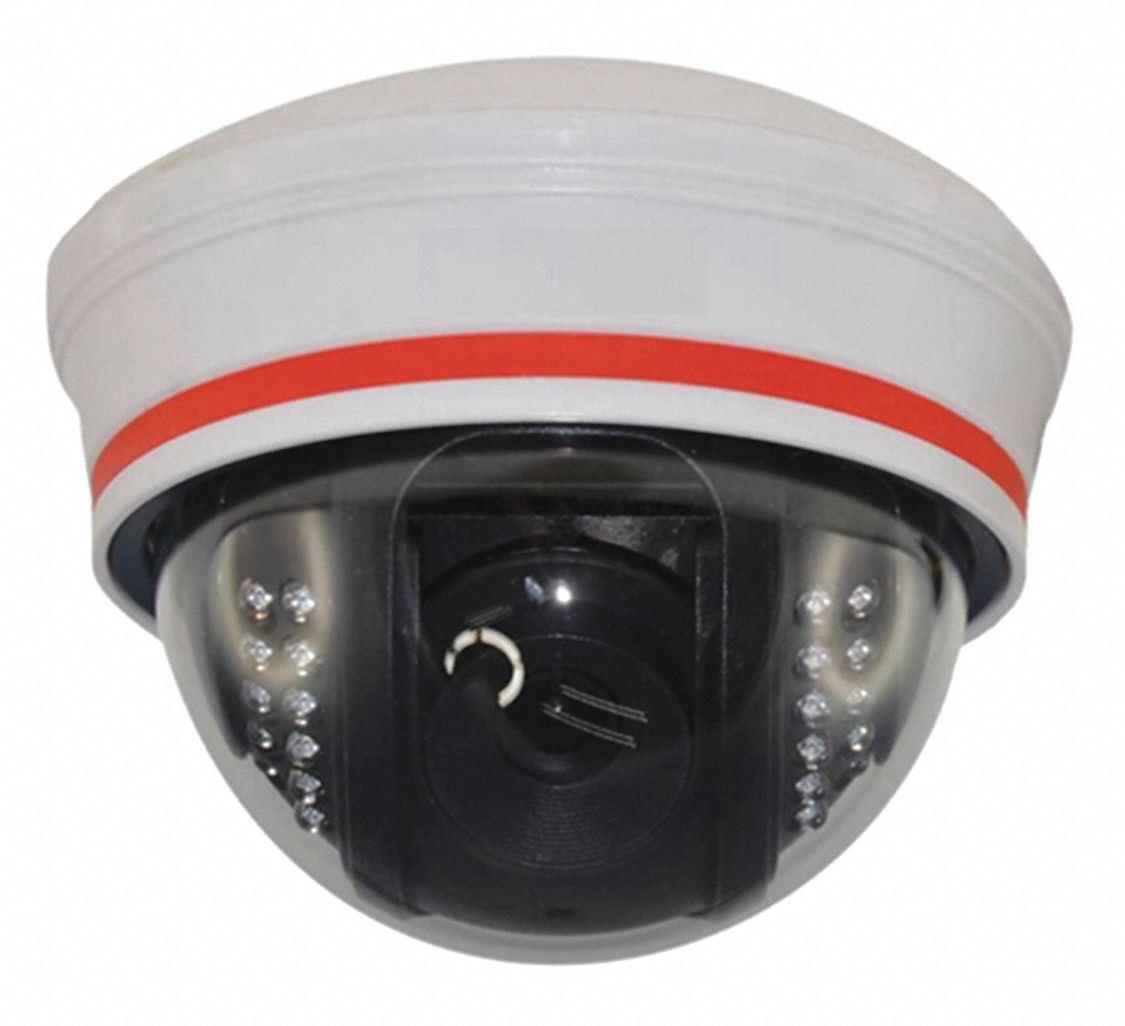 SECURITY CAMERA,WHITE,DOME,9IN. L