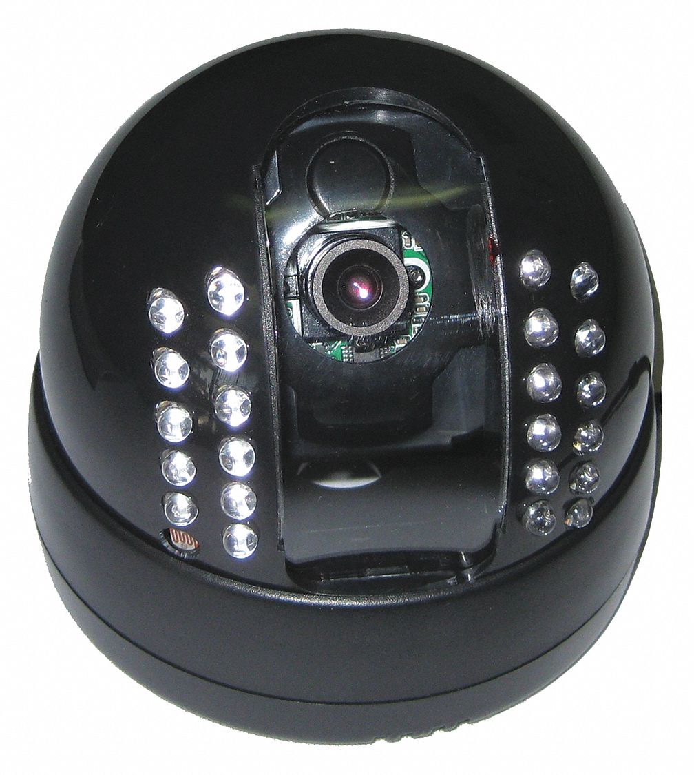 SECURITY CAMERA, DOME, CEILING/WALL MOUNT, ANALOG, 12 VDC, 1.4 W, BLK, 5 X 5 X 4 X 5 X 1/3 IN, 6 MM