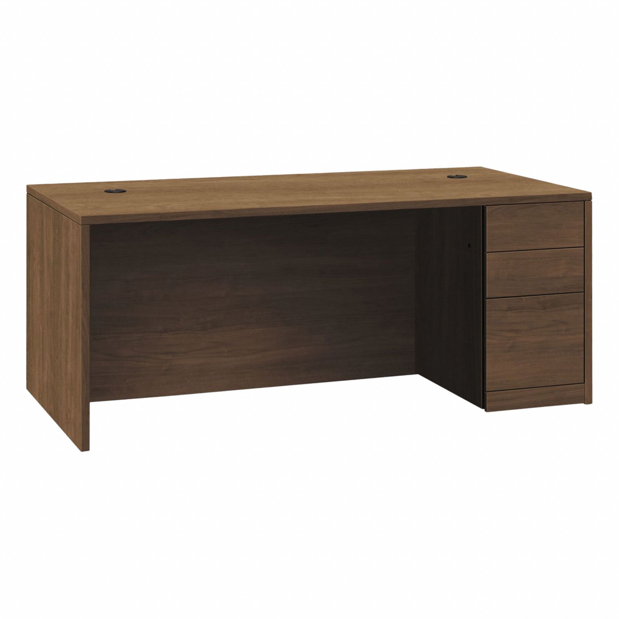 Desk: Pinnacle, 72 in Overall Wd, 36 in Overall Dp, Driftwood, BIFMA