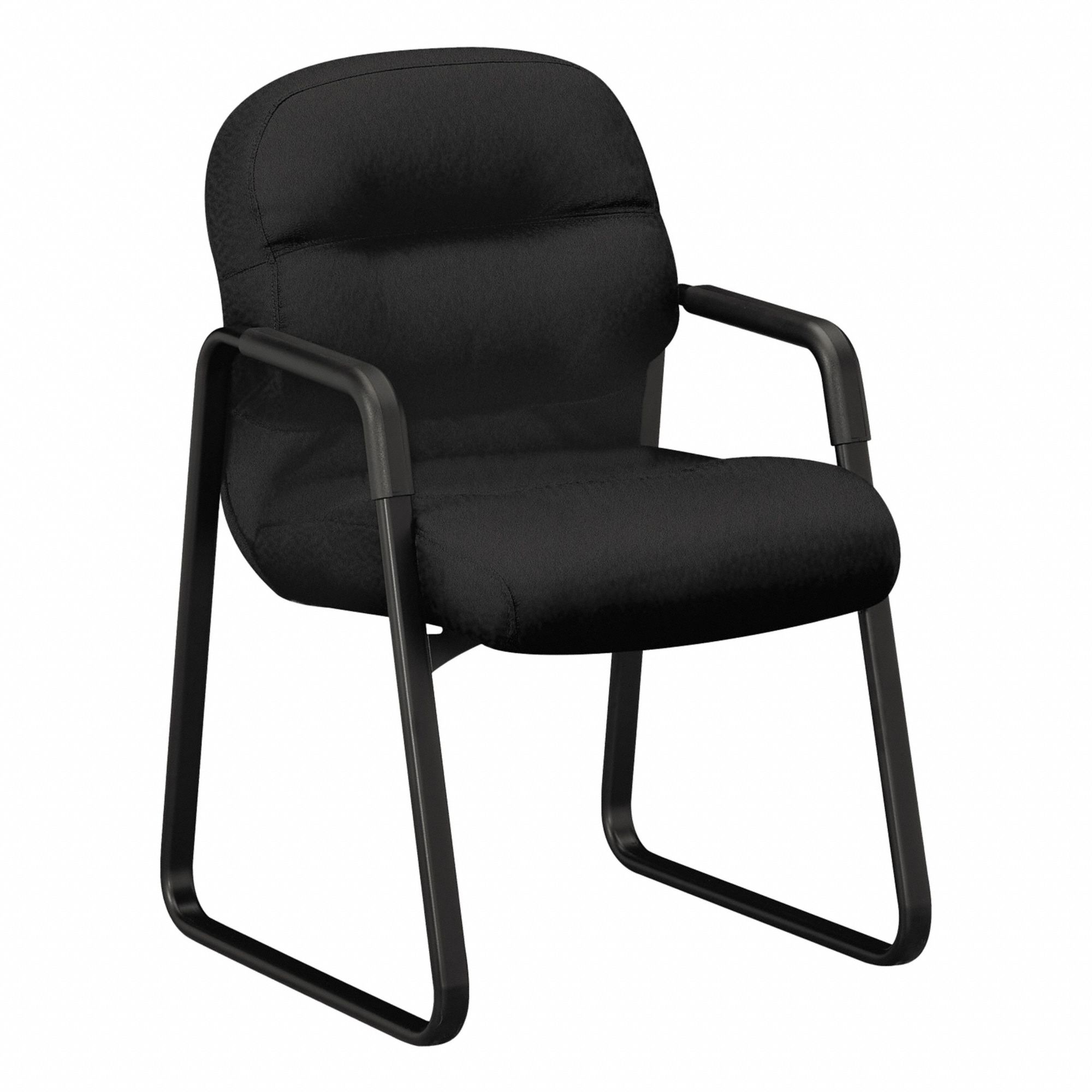 Armchair: Black, Black, 2 Casters/Glides, Memory Foam, 23 1/4 in Overall Wd, 36 in Overall Ht