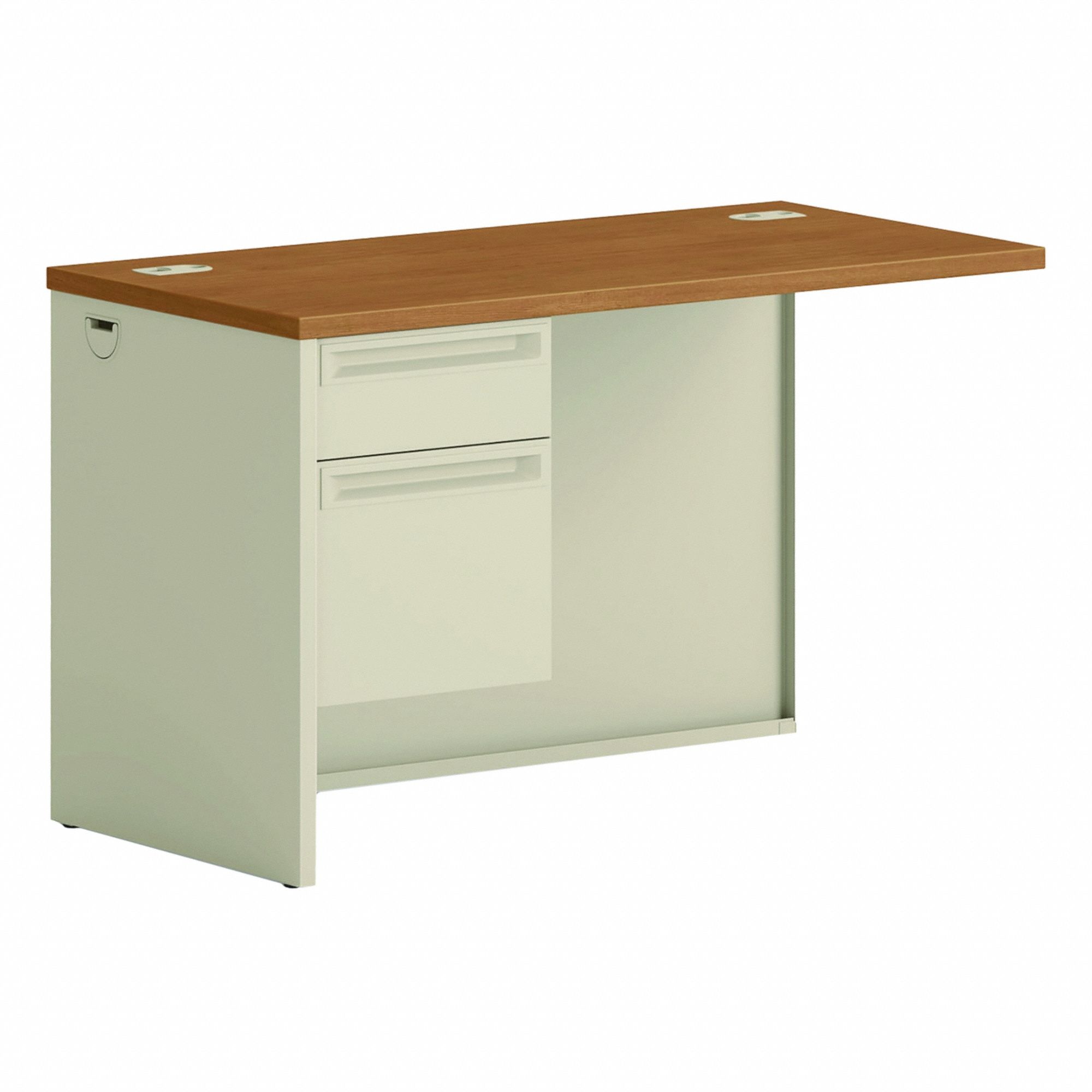 Desk Return: Laminate, Harvest, 48 in Overall Wd, 29 1/2 in Overall Ht, 24 in Overall Dp