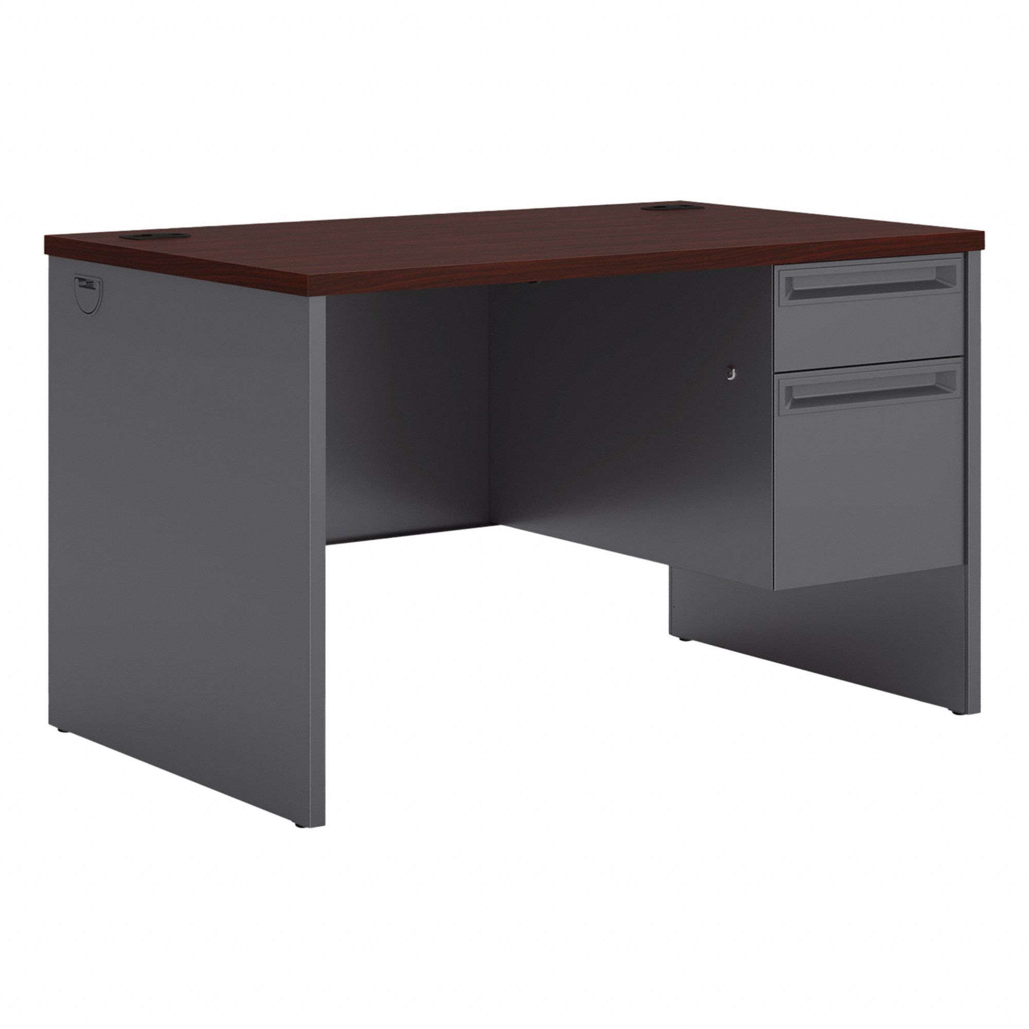 Desk: Laminate, Charcoal/Mahogany,