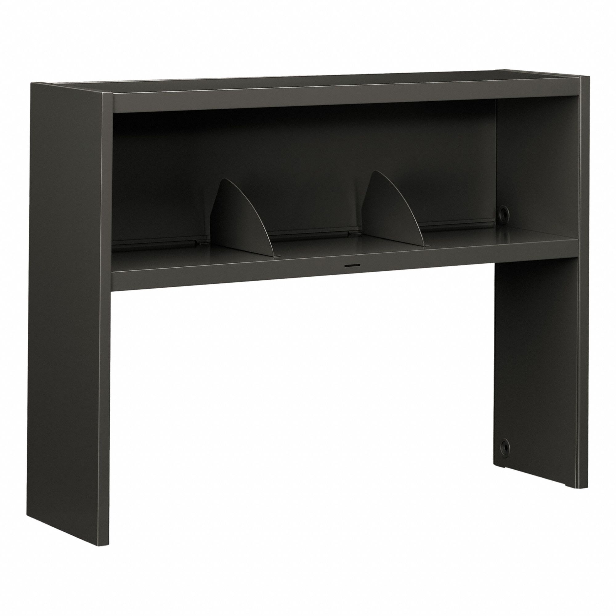 Desk Hutch: Black, 48 in Overall Wd, 34 3/4 in Overall Ht, 13 1/2 in Overall Lg