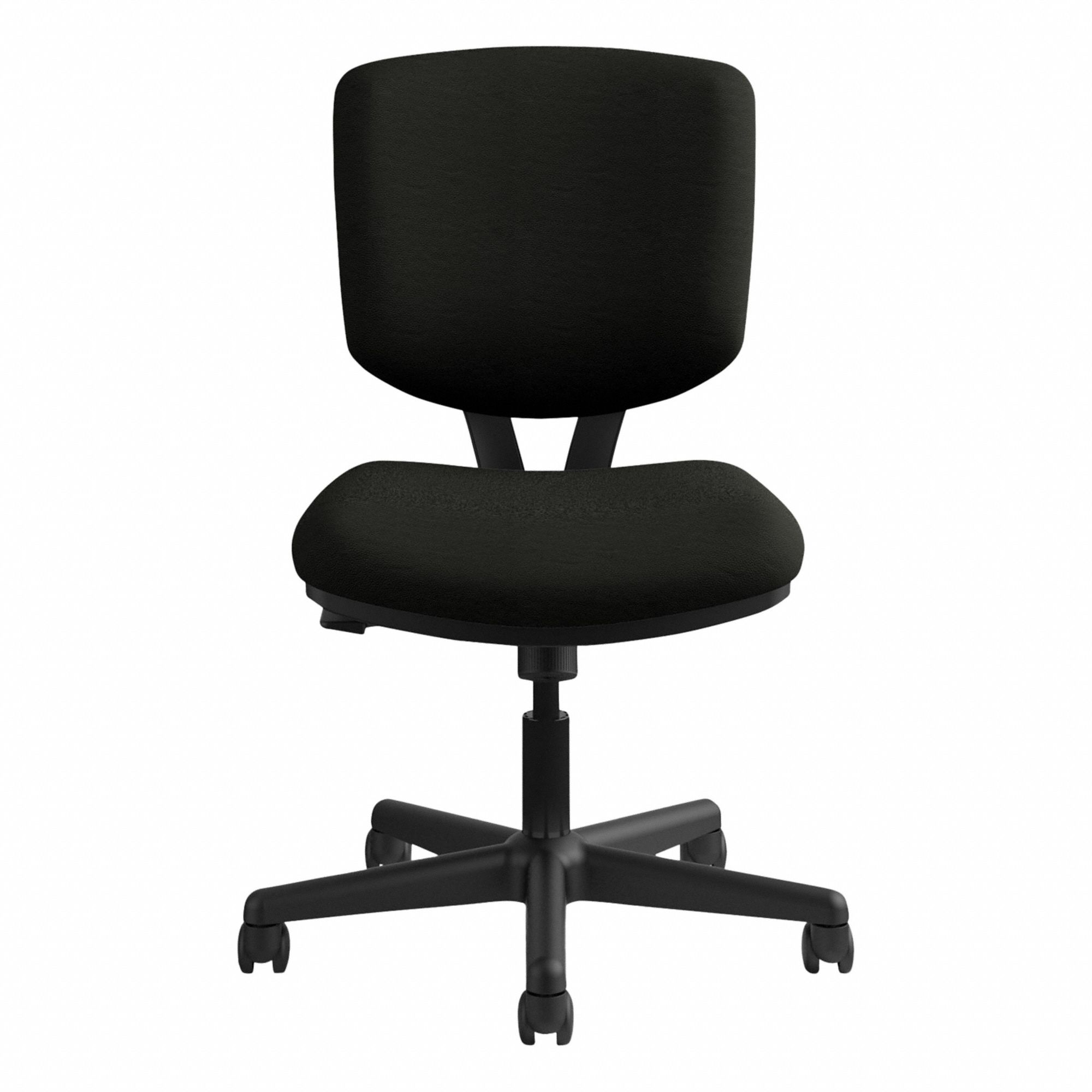 Office Chair: Volt, Black, Leather Material, 18 3/4 in Back Ht, 18 1/2 in Seat Wd, Tilting Back