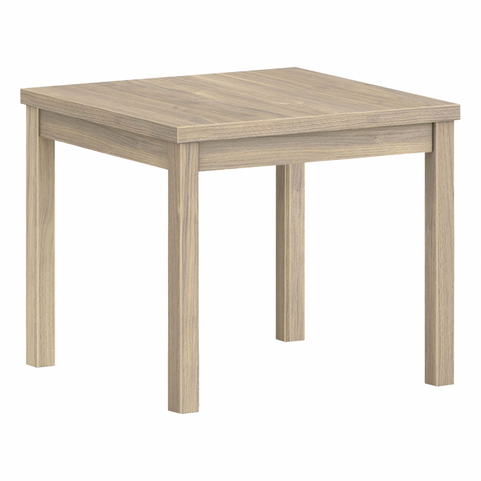 Corner Table: Laminate, Walnut, 24 in Overall Wd, 20 in Overall Ht, Walnut, Square, Laminate