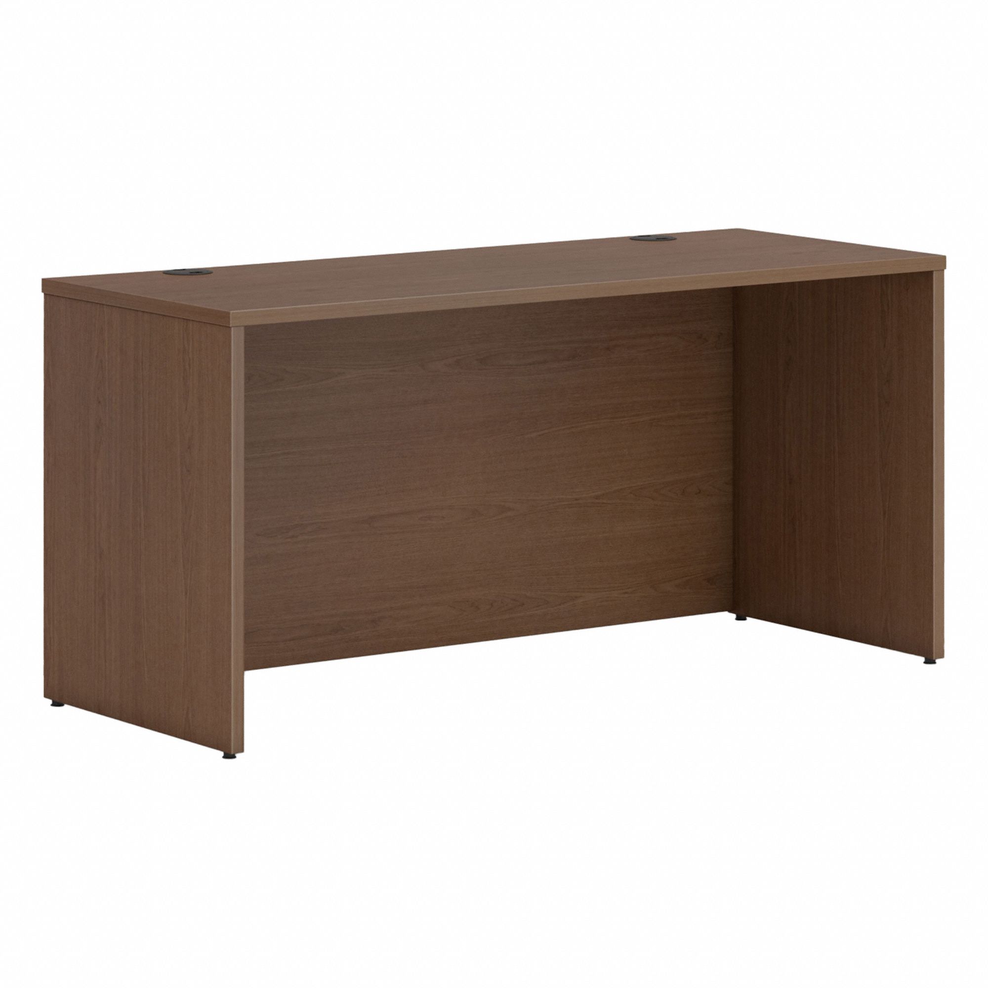 Credenza Shell: Laminate, Sepia Walnut, 0 Pedestals, 0 Drawers, 60 in Overall Wd, Laminate Frame