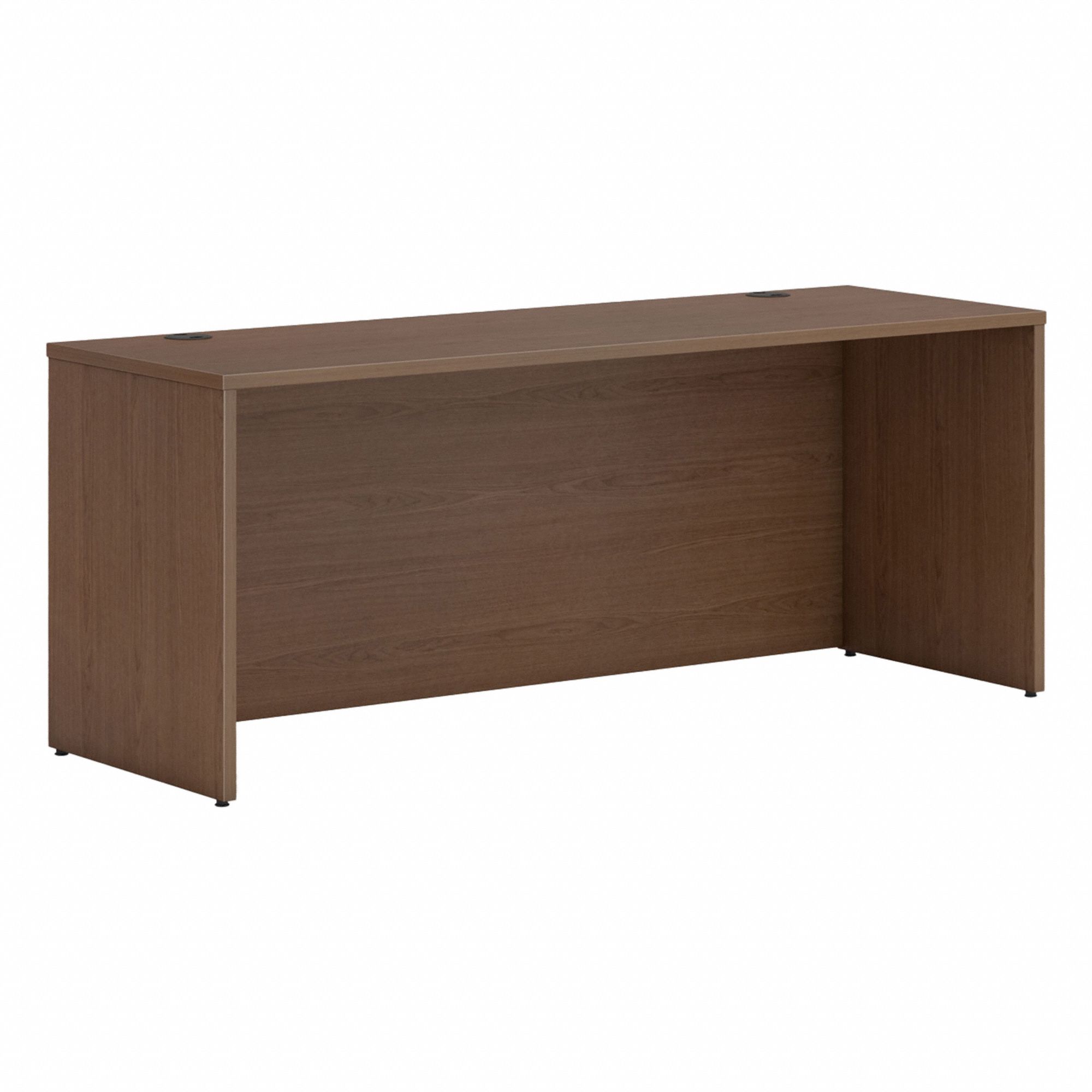 Credenza Shell: Laminate, Sepia Walnut, 0 Pedestals, 0 Drawers, 72 in Overall Wd, Laminate Frame