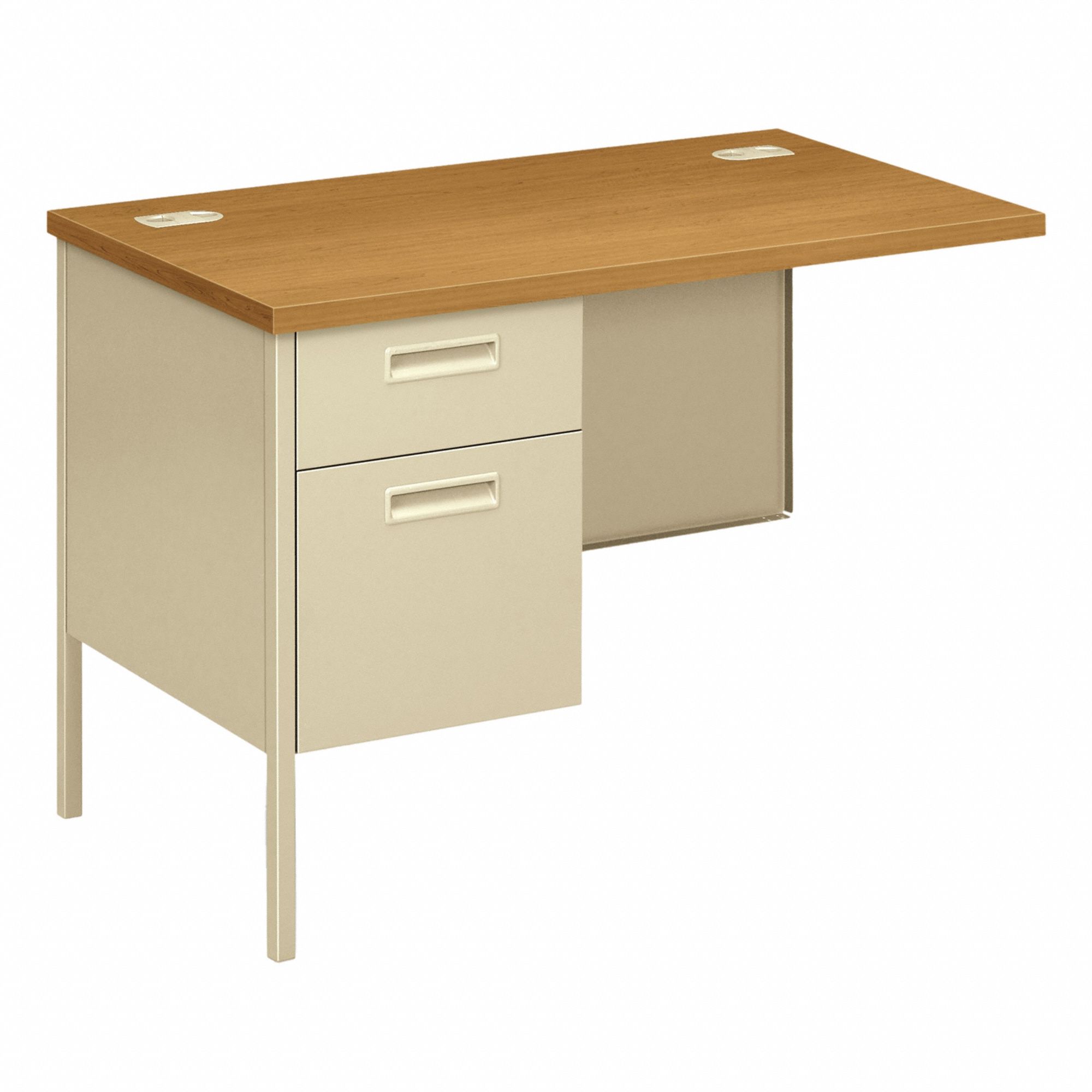 Desk Return: Laminate, Harvest, 42 in Overall Wd, 29 1/2 in Overall Ht, 24 in Overall Dp