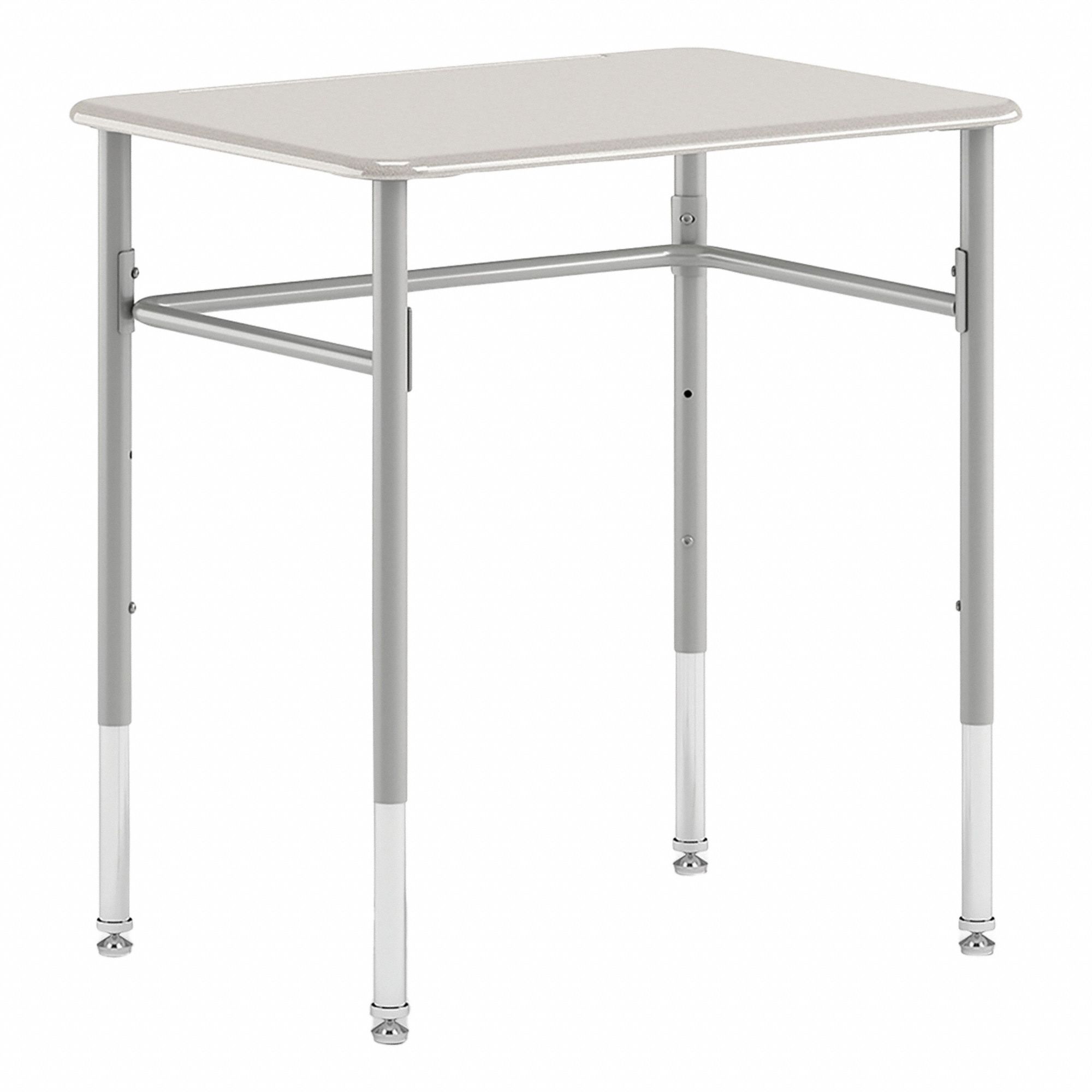 Student Desk: 33 in, Configurable, 20 in Overall Wd, 26 in Overall Dp, White, Plastic, Steel