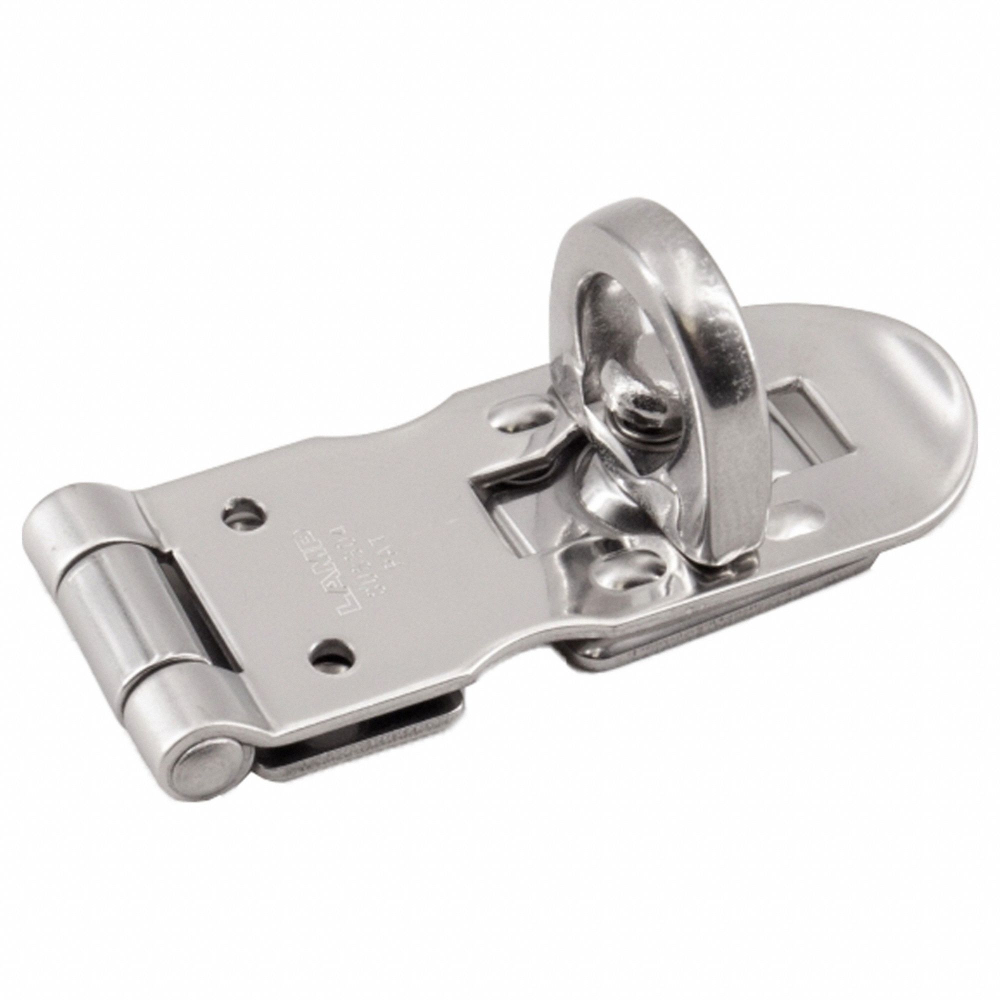 Hasp: Stainless Steel, 15/16 in Ht, 15/16 in Lg, 2 9/16 in Wd