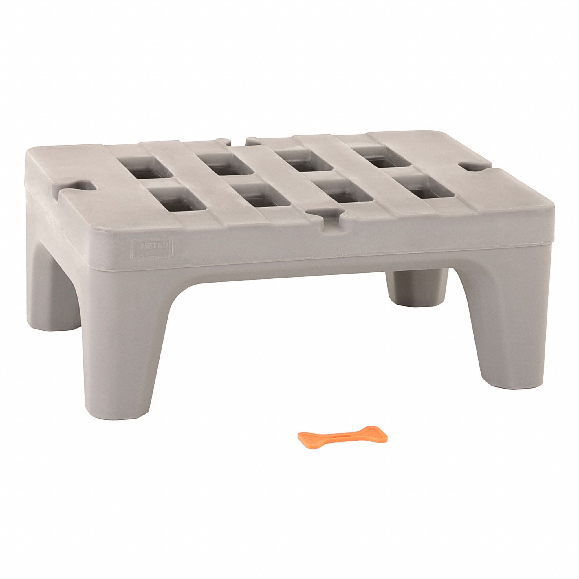 Dunnage Rack: Assembled, 12 in x 22 in x 30 in, Polymer, 1, 500 lb Load Capacity, Gray