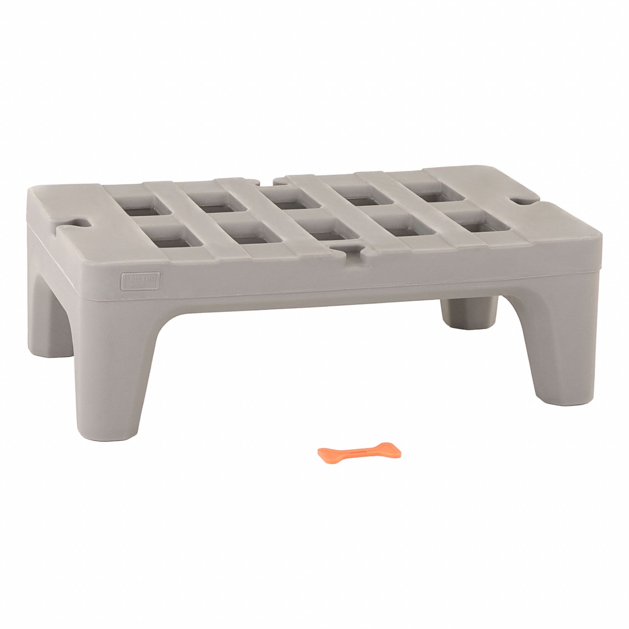 Dunnage Rack: Assembled, 12 in x 22 in x 36 in, Polymer, 1, 500 lb Load Capacity, Gray