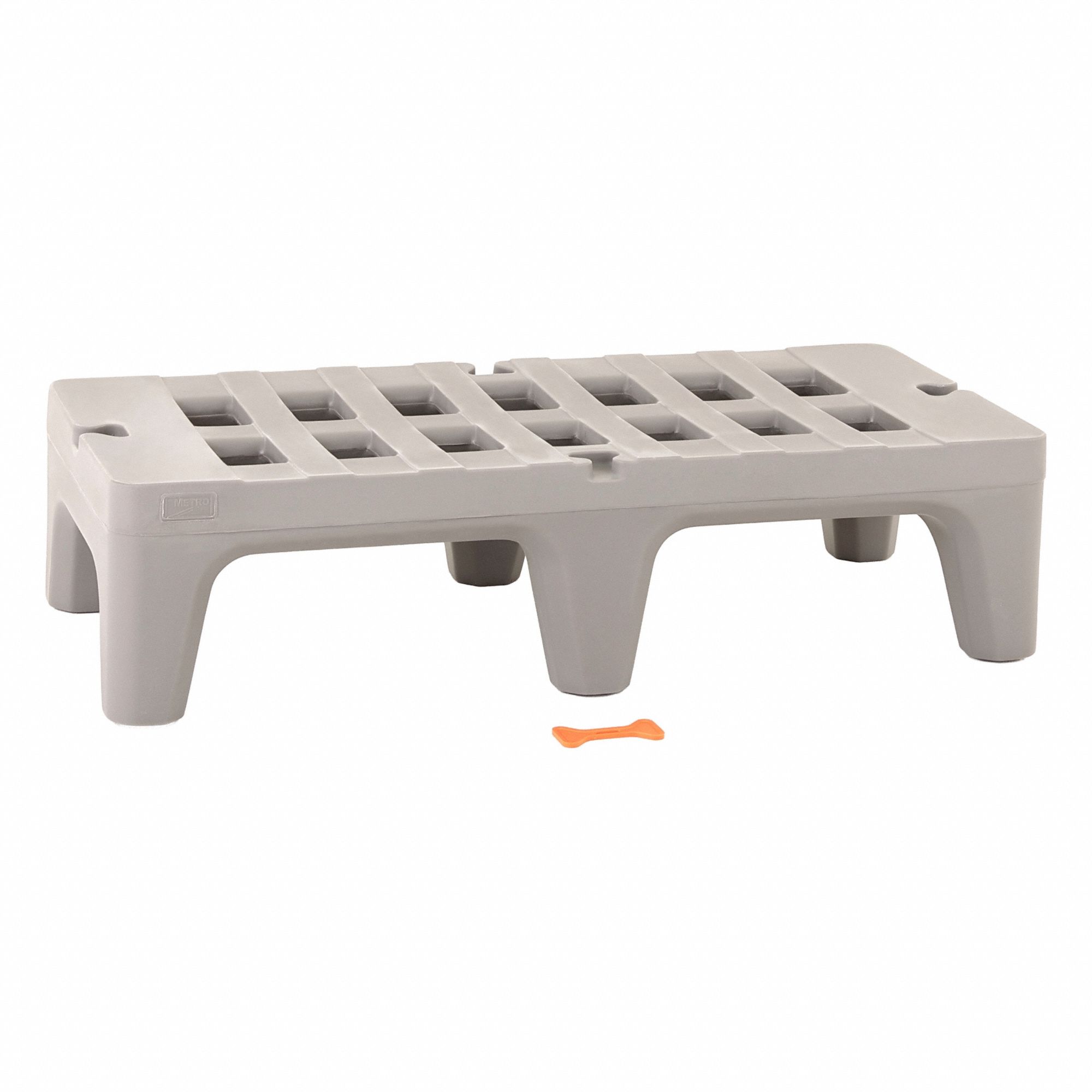 Dunnage Rack: Assembled, 12 in x 22 in x 48 in, Polymer, 1, 500 lb Load Capacity, Gray