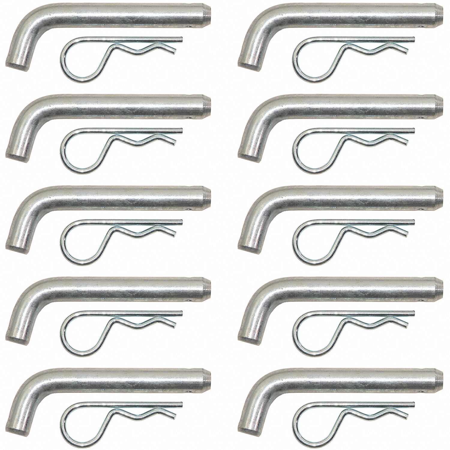 Hitch Pin: 2 in Compatible Hitch Size, 5/8 in Pin Dia, 5 1/8 in Overall Lg, Cotter