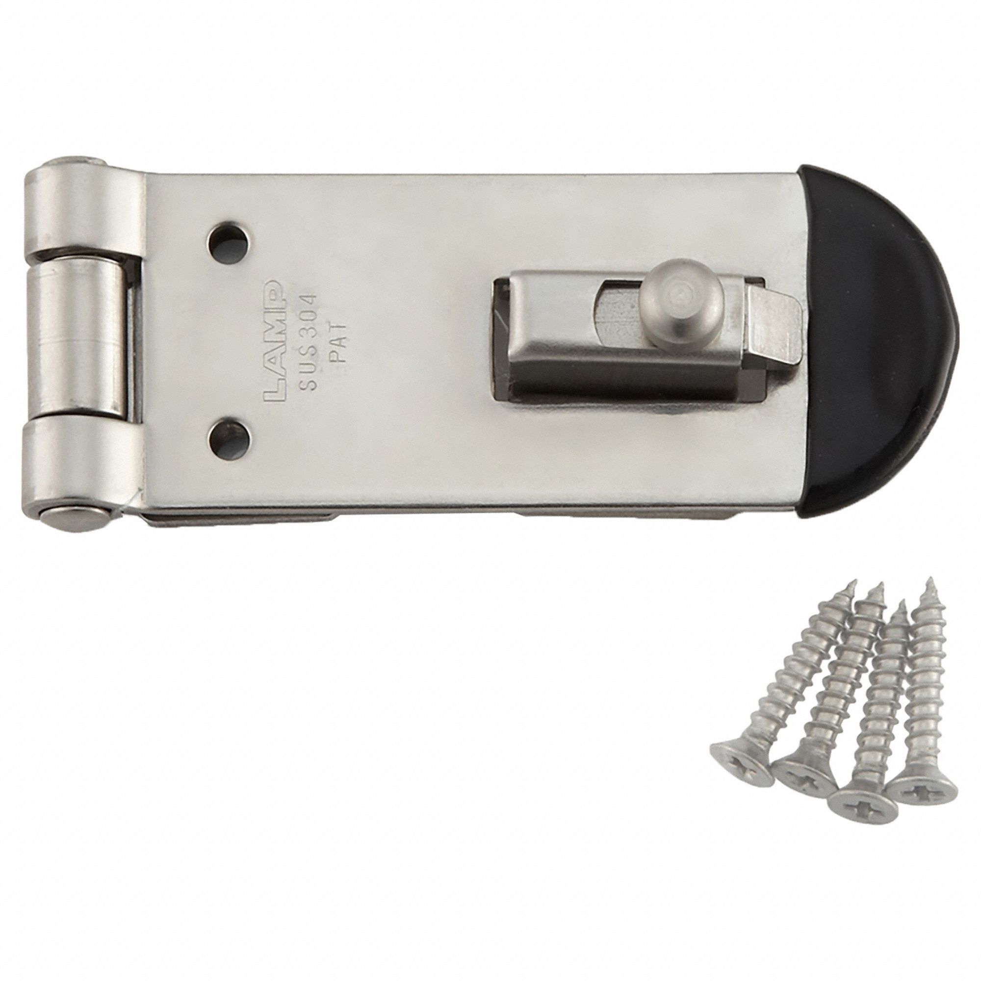 Hasp: Stainless Steel, 7/8 in Ht, 5/8 in Lg, 2 5/8 in Wd