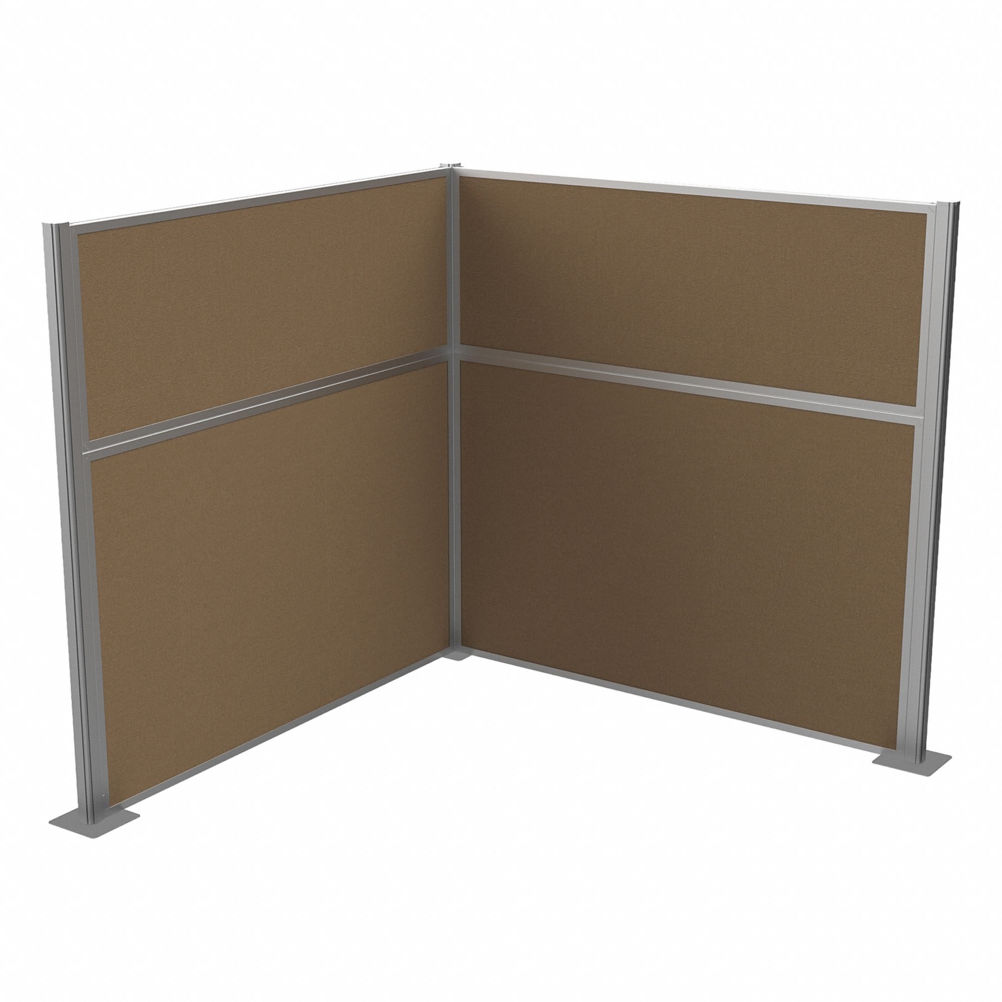 Cubicle Kit: 72 in Overall Ht, 72 in Overall Wd, 2 Panels, Latte, Fabric