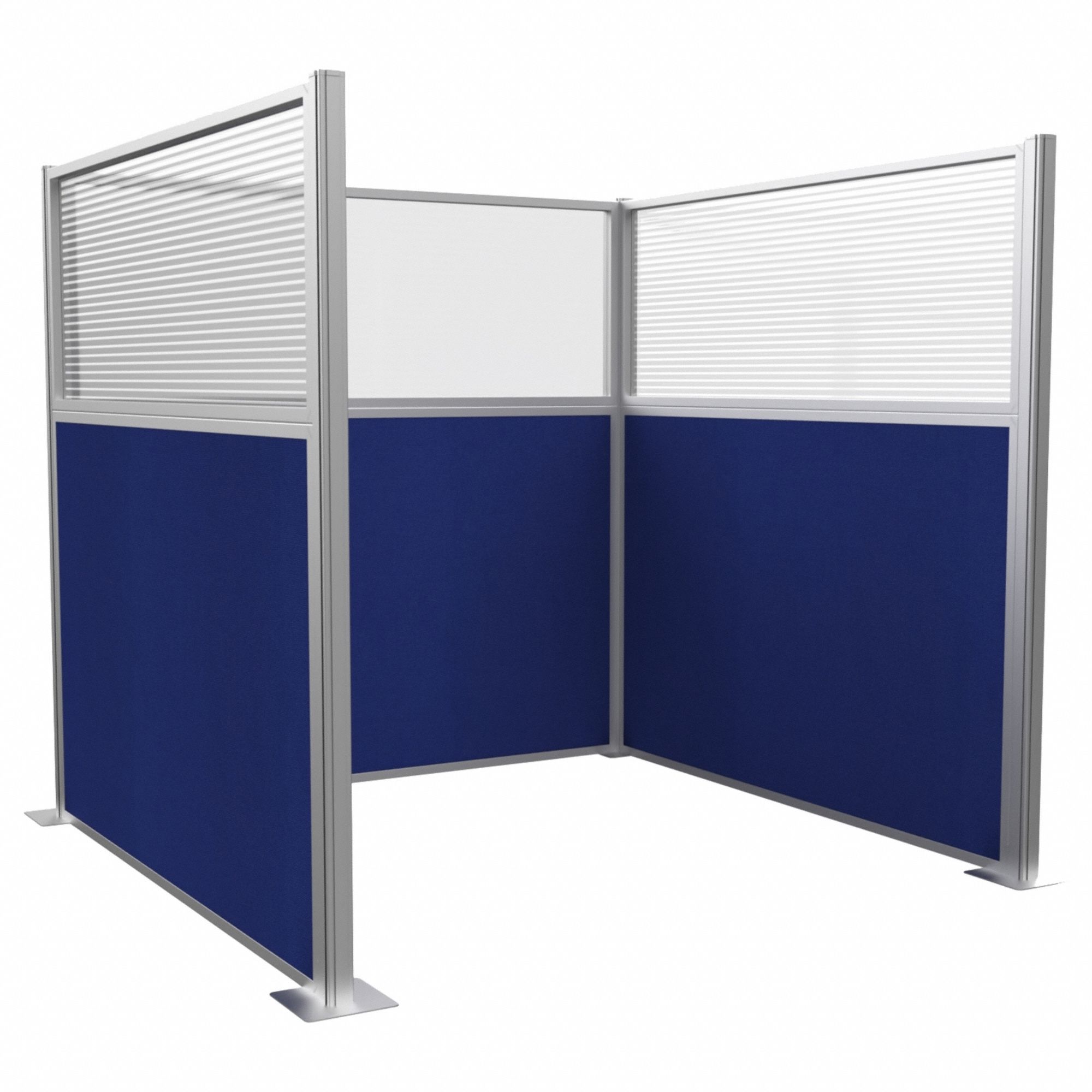 Cubicle Wall: 72 in Overall Ht, 72 in Overall Wd, 6 Panels, Royal Blue, Fabric