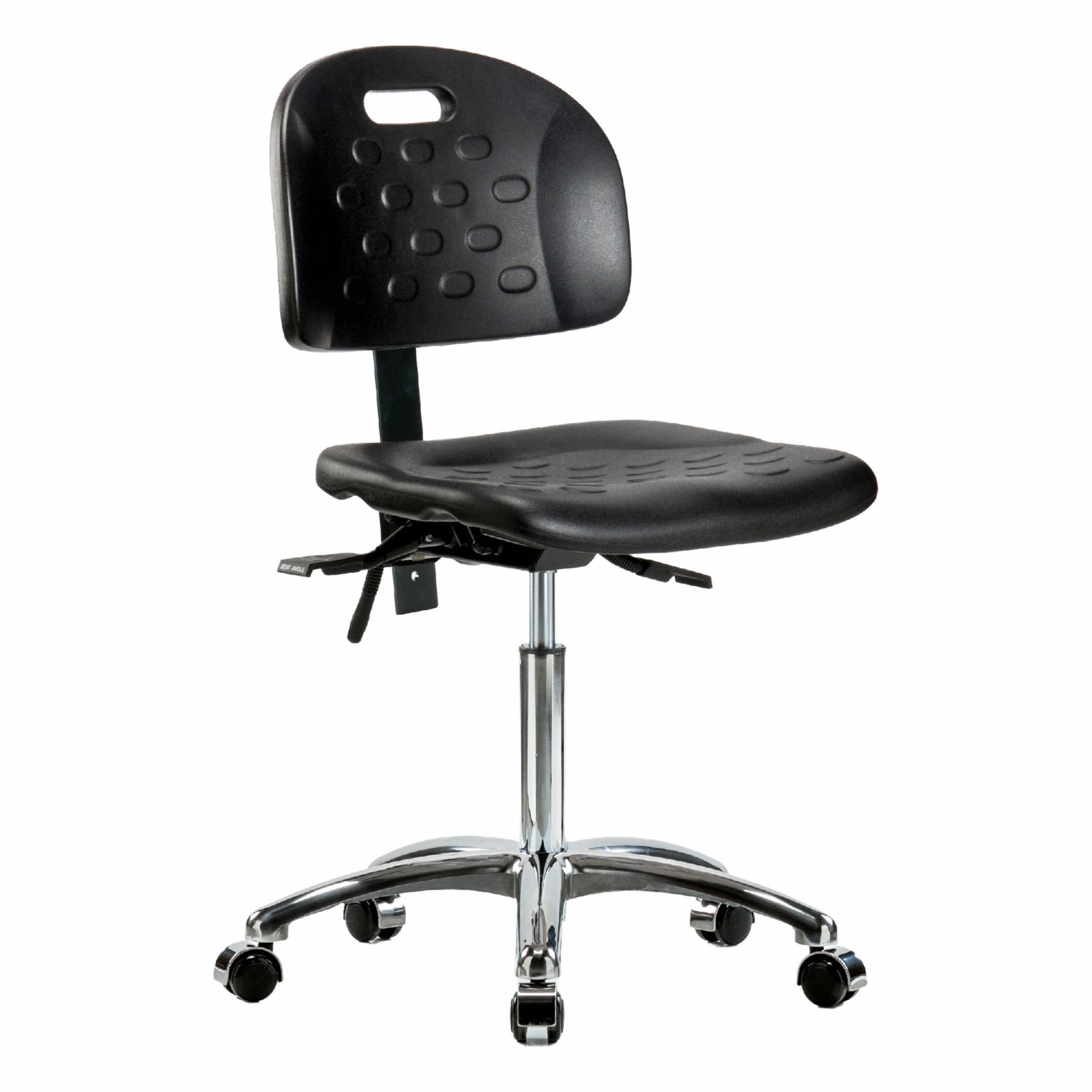 Poly Chair Chrome, Med, Casters, Black
