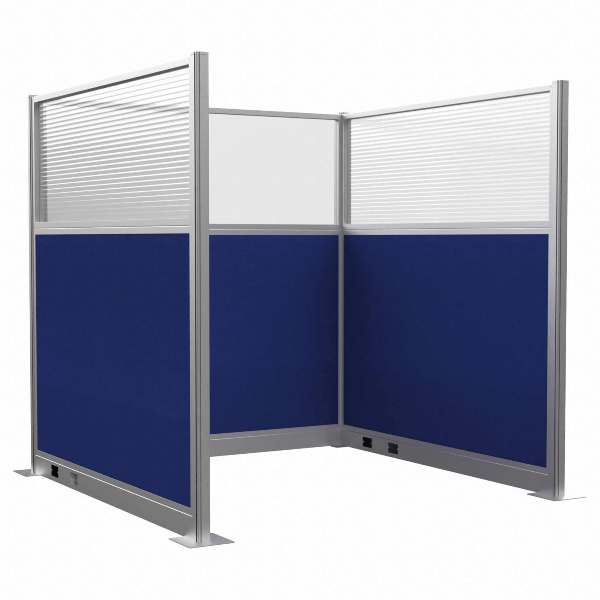 Cubicle Wall: 72 in Overall Ht, 72 in Overall Wd, 6 Panels, Royal Blue, Fabric