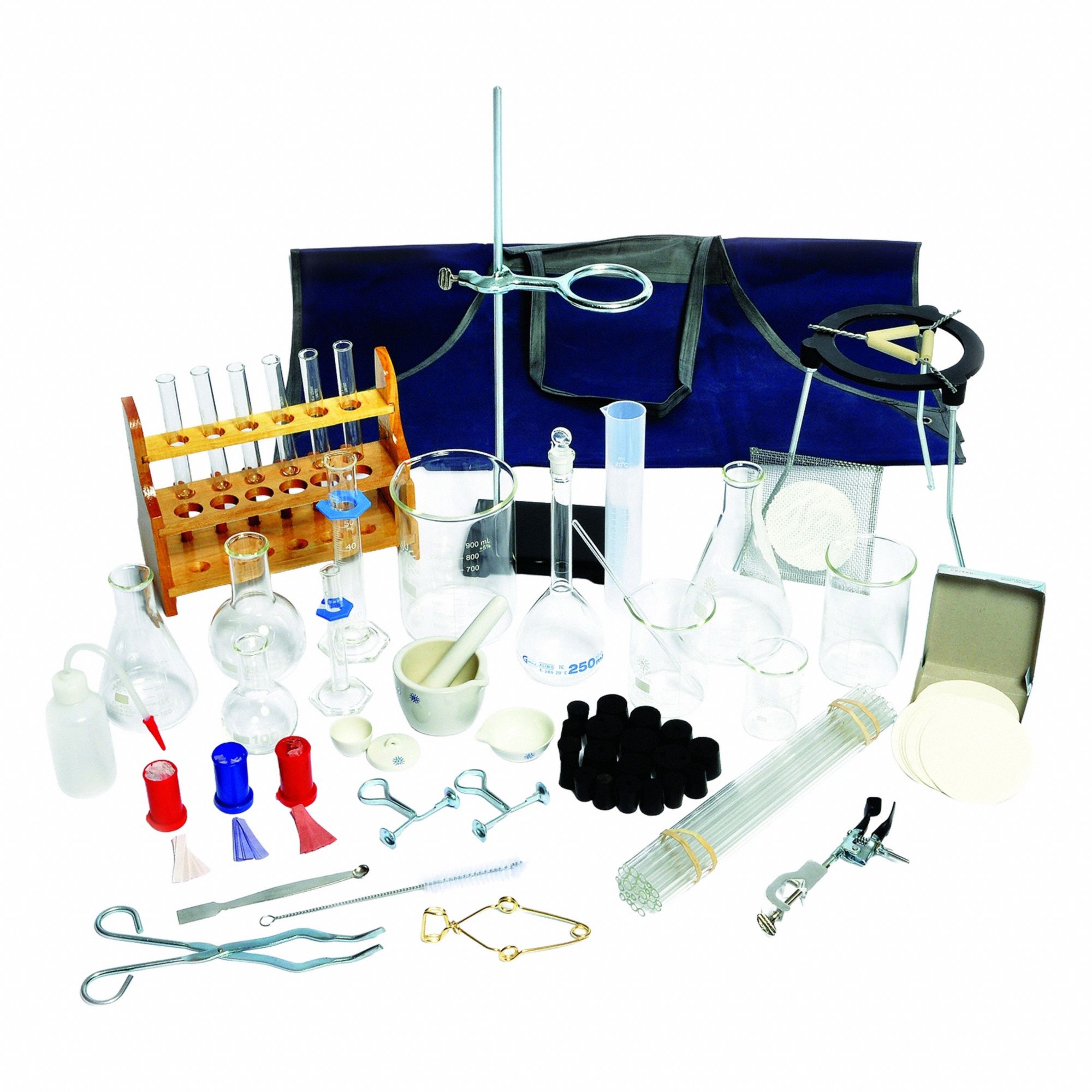 Lab Starter Kit Rubber (Stopper), Plastic (Cylinder), Stainless Steel (Spatula, Tubing), Glass (Beaker)