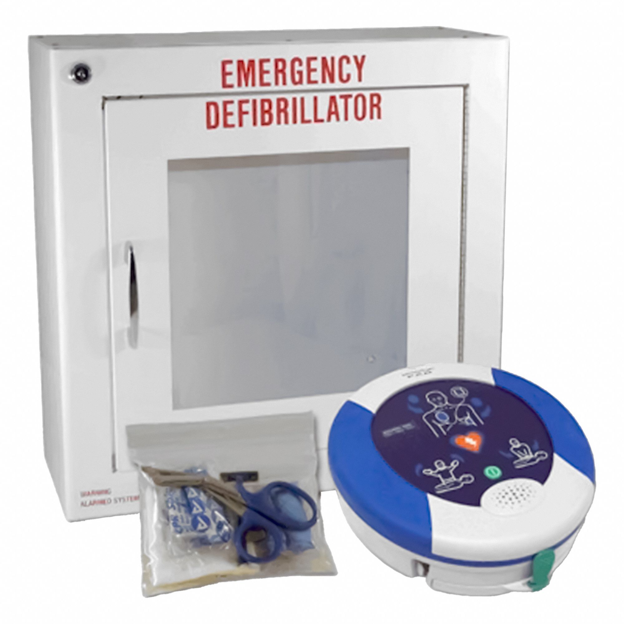 Defibrillator: Samaritan 350P, Wall Cabinet with Alarm, Semi-Auto Mode, Stryker