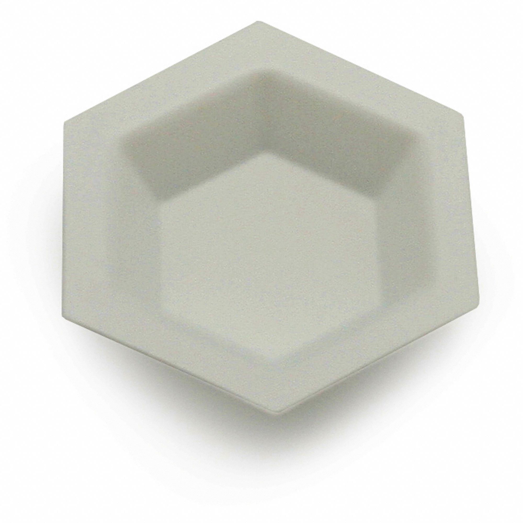 Weighing Boat: Sterile, Polystyrene, 6 mL Capacity, Hexagon, 1 1/2 in Overall Wd