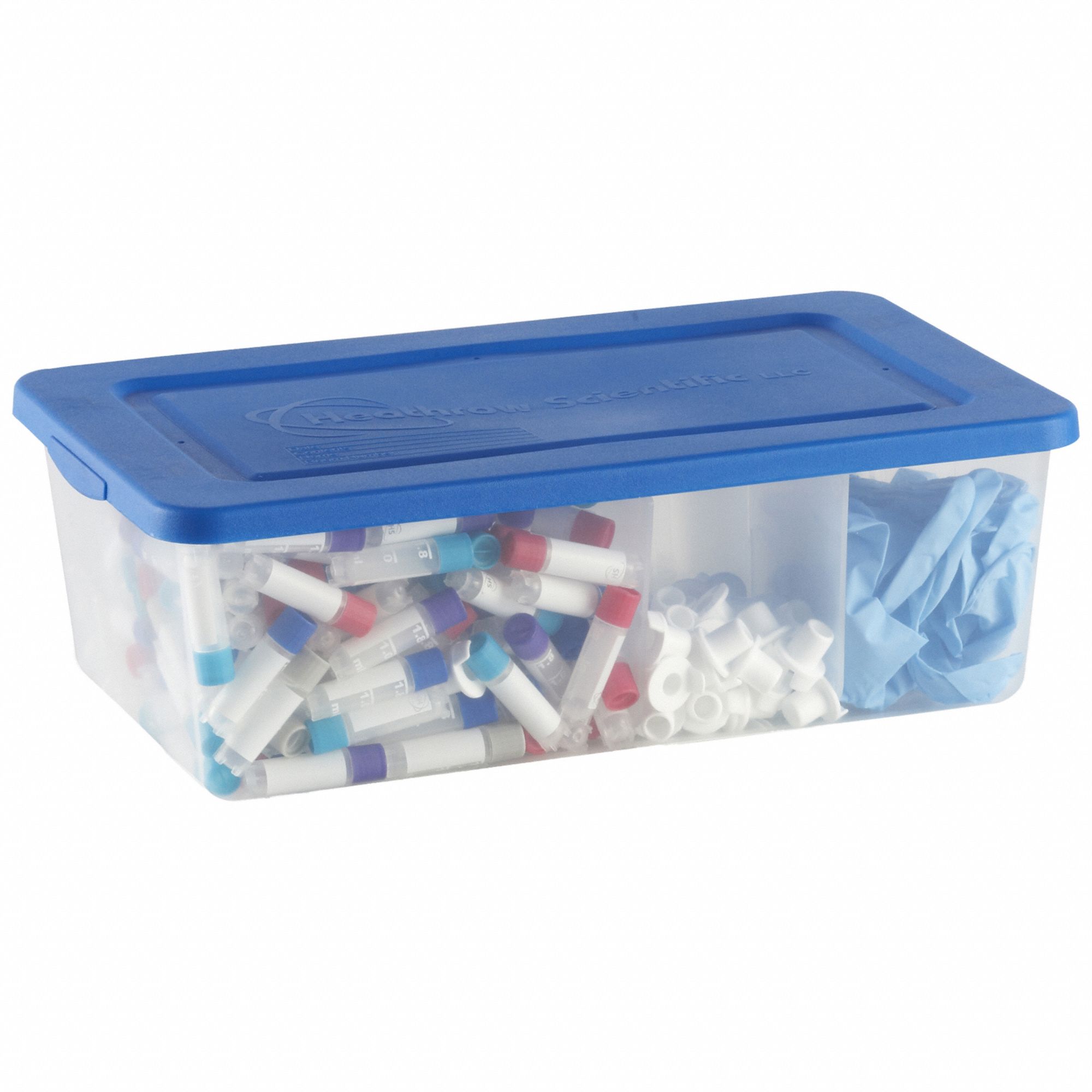 Storage Tote: 2 gal, 13 in x 7 7/8 in x 4 1/2 in, Clear Body, Clear Lid, Clear