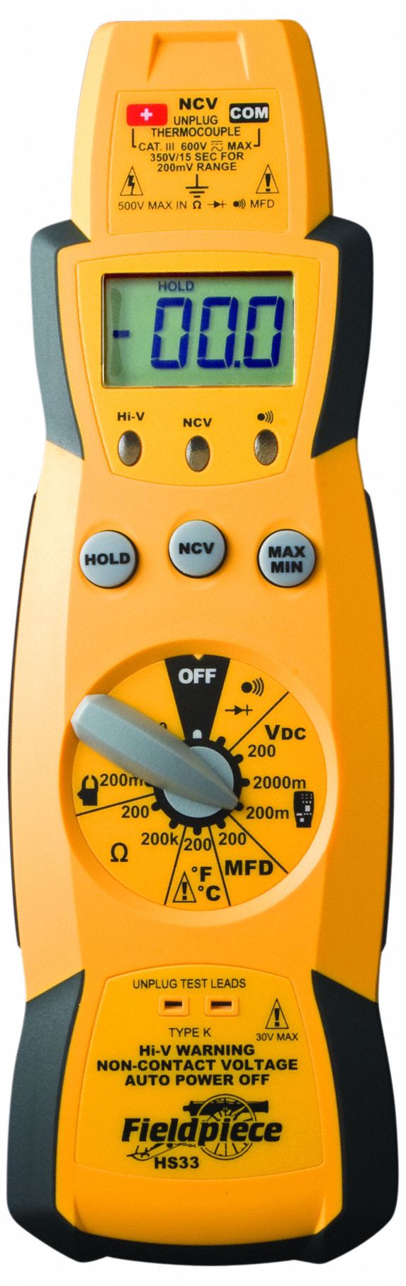 Digital Multimeter: TRMS, CAT III 600V, 600 V Max AC Volt Measurement